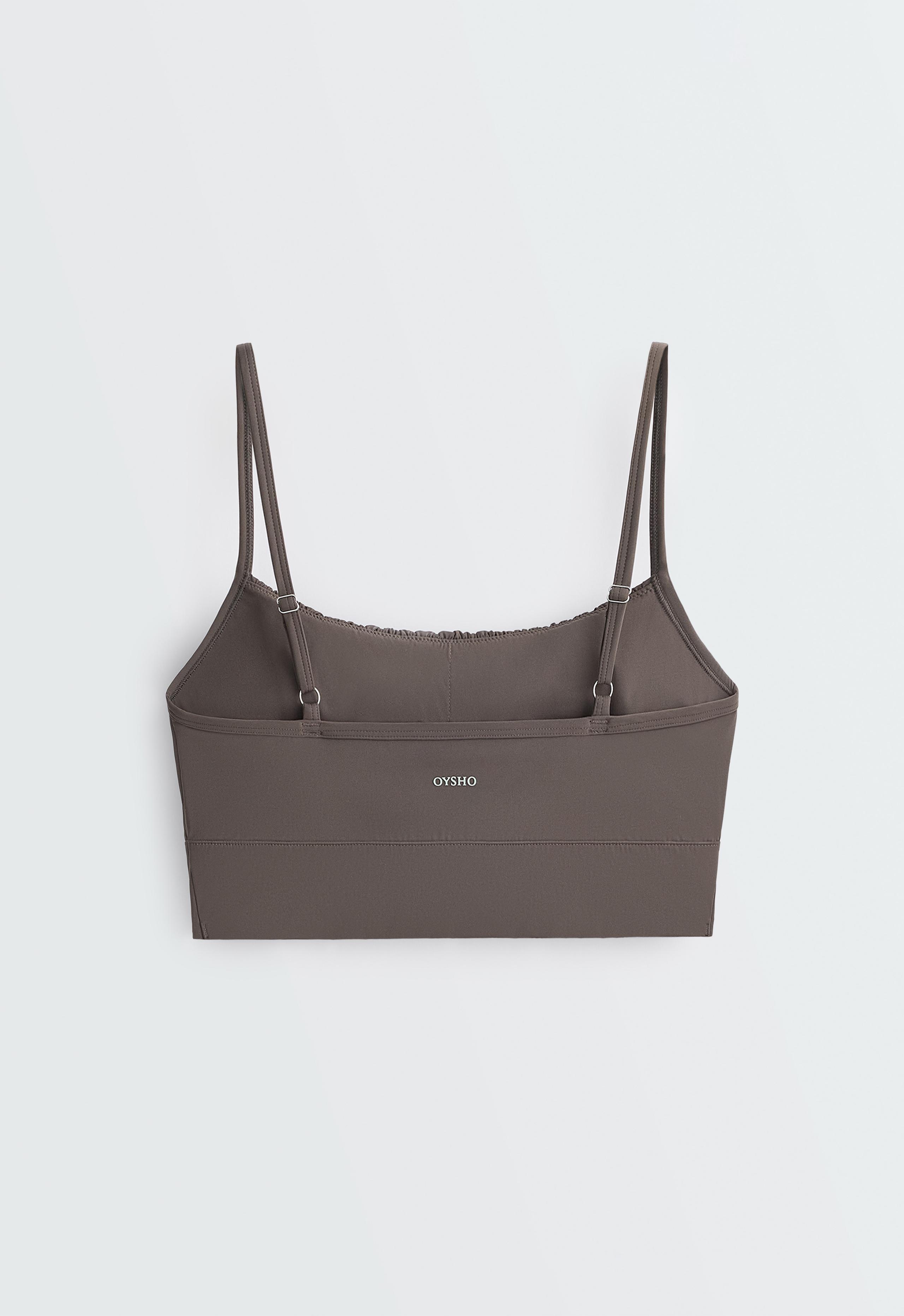 Gathered Light Touch tank top - BROWN-KHAKI