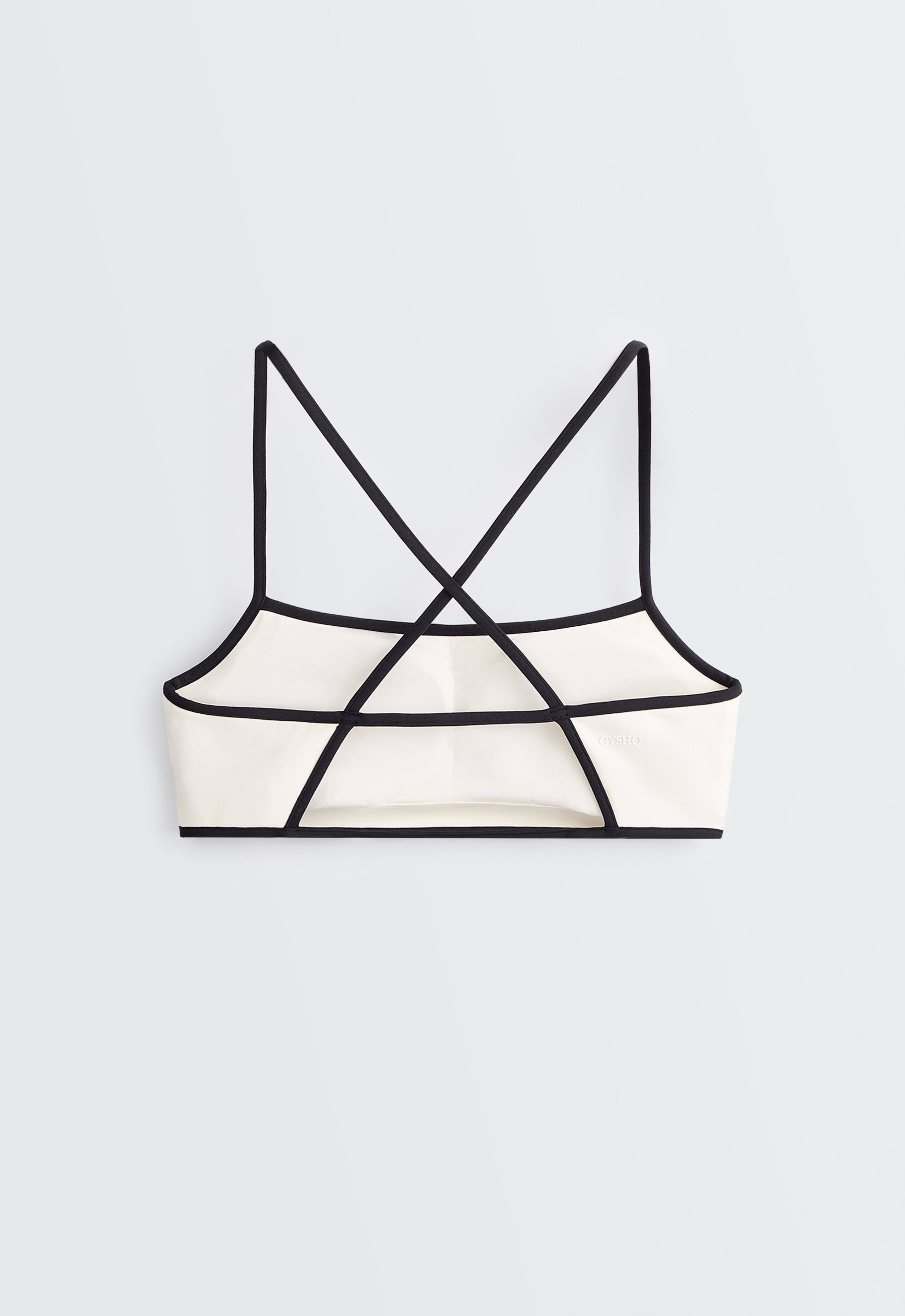 Low-support Comfortlux contrast sports bra - PALE ECRU