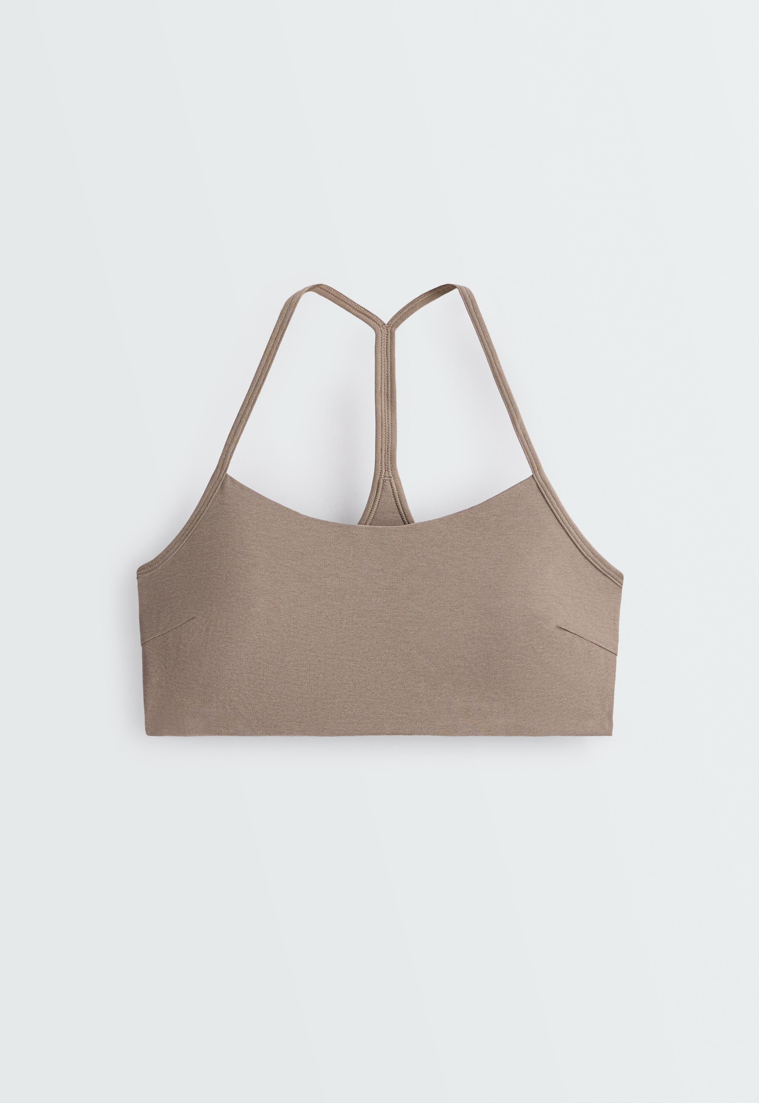 Low support marl sports bra - DARK MINK