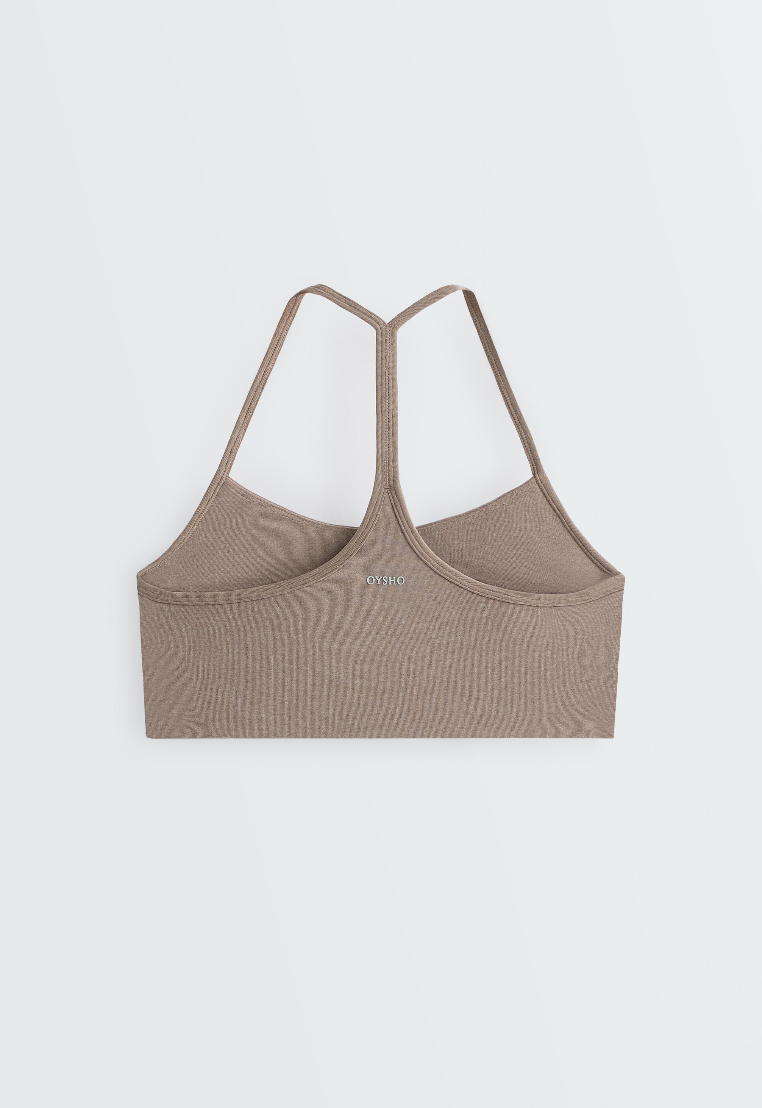 Low support marl sports bra - DARK MINK