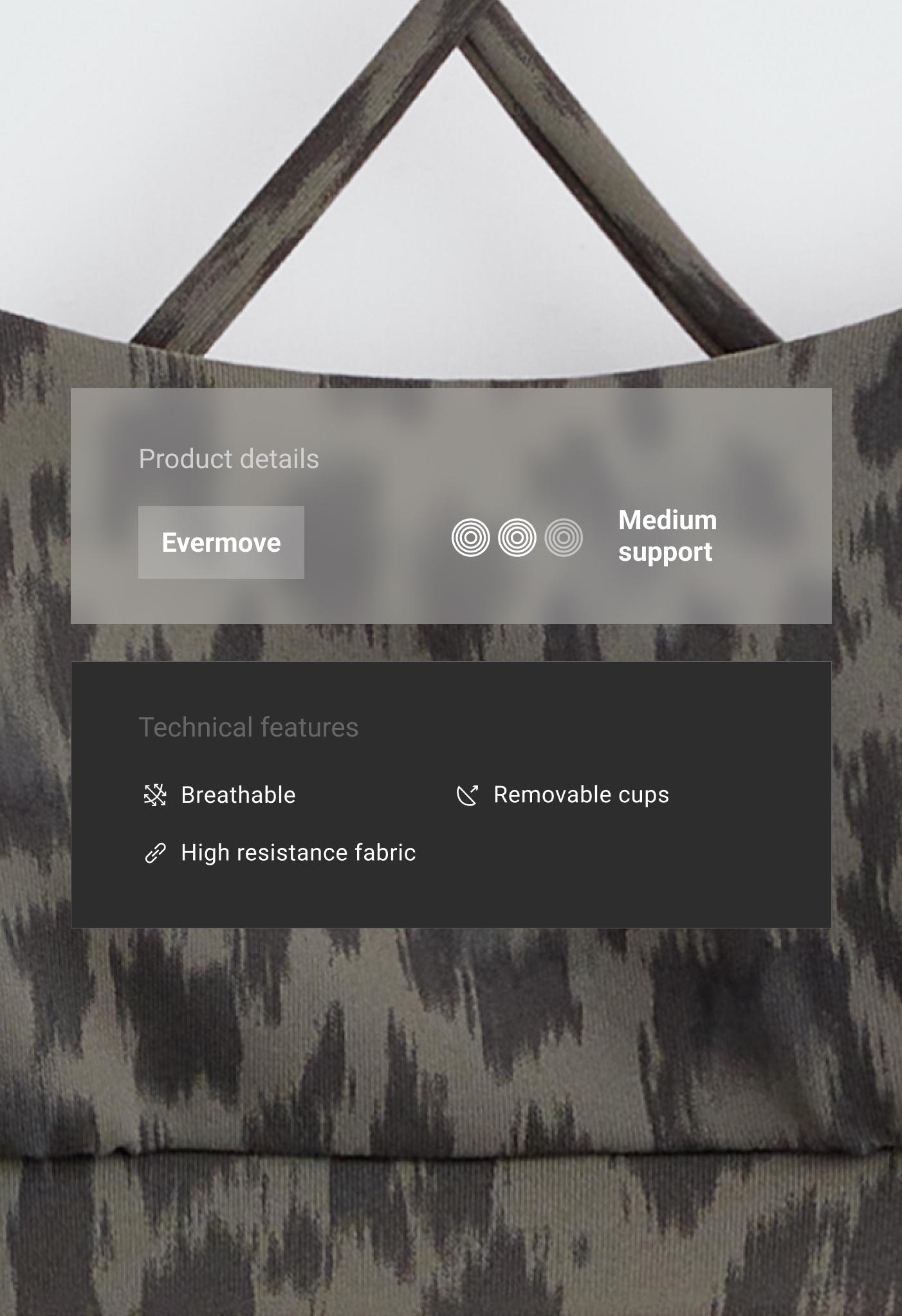 Evermove low-support leopard sports bra - CHARCOAL GREY