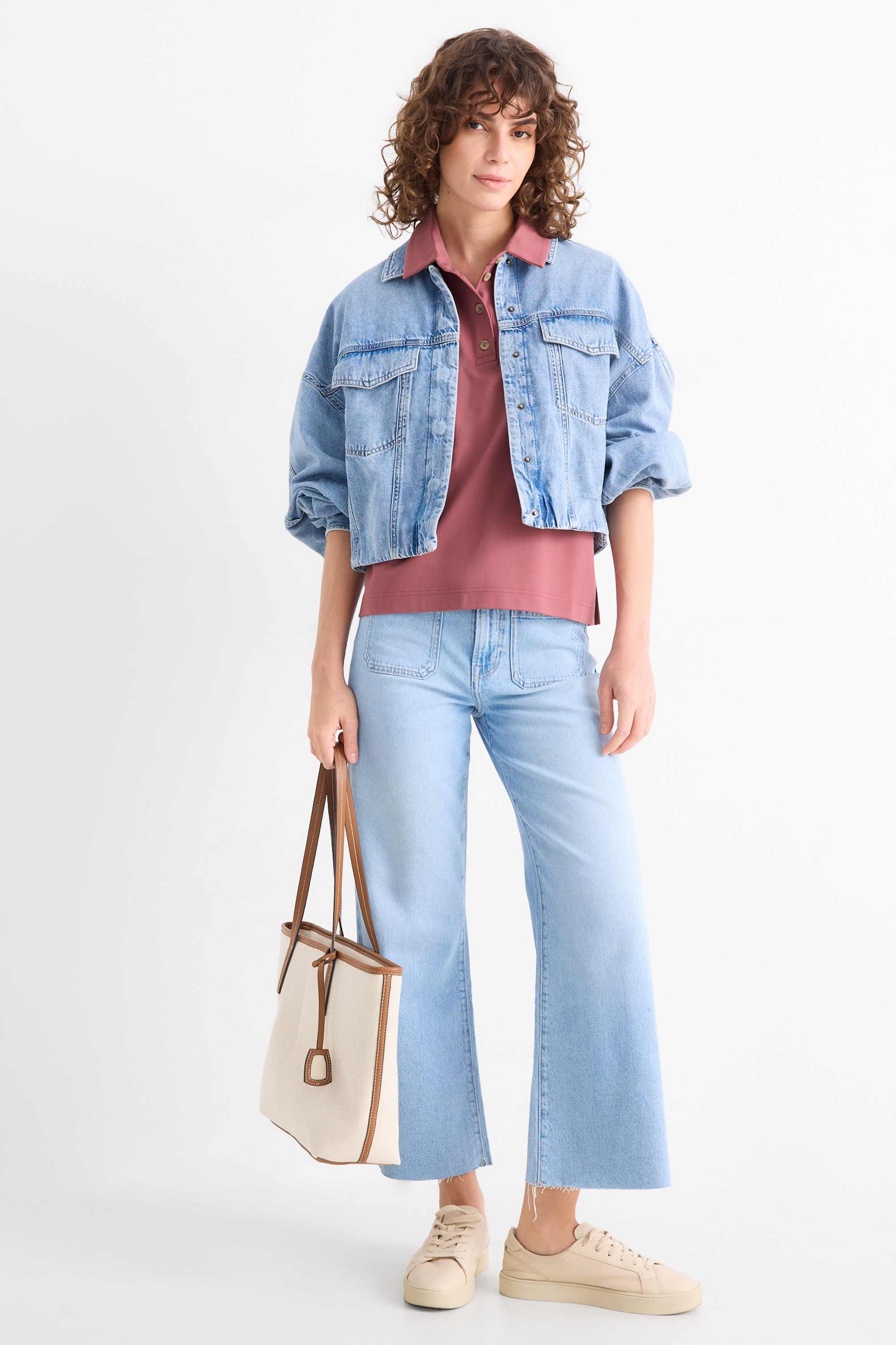 Polo shirt - relaxed fit dark rose