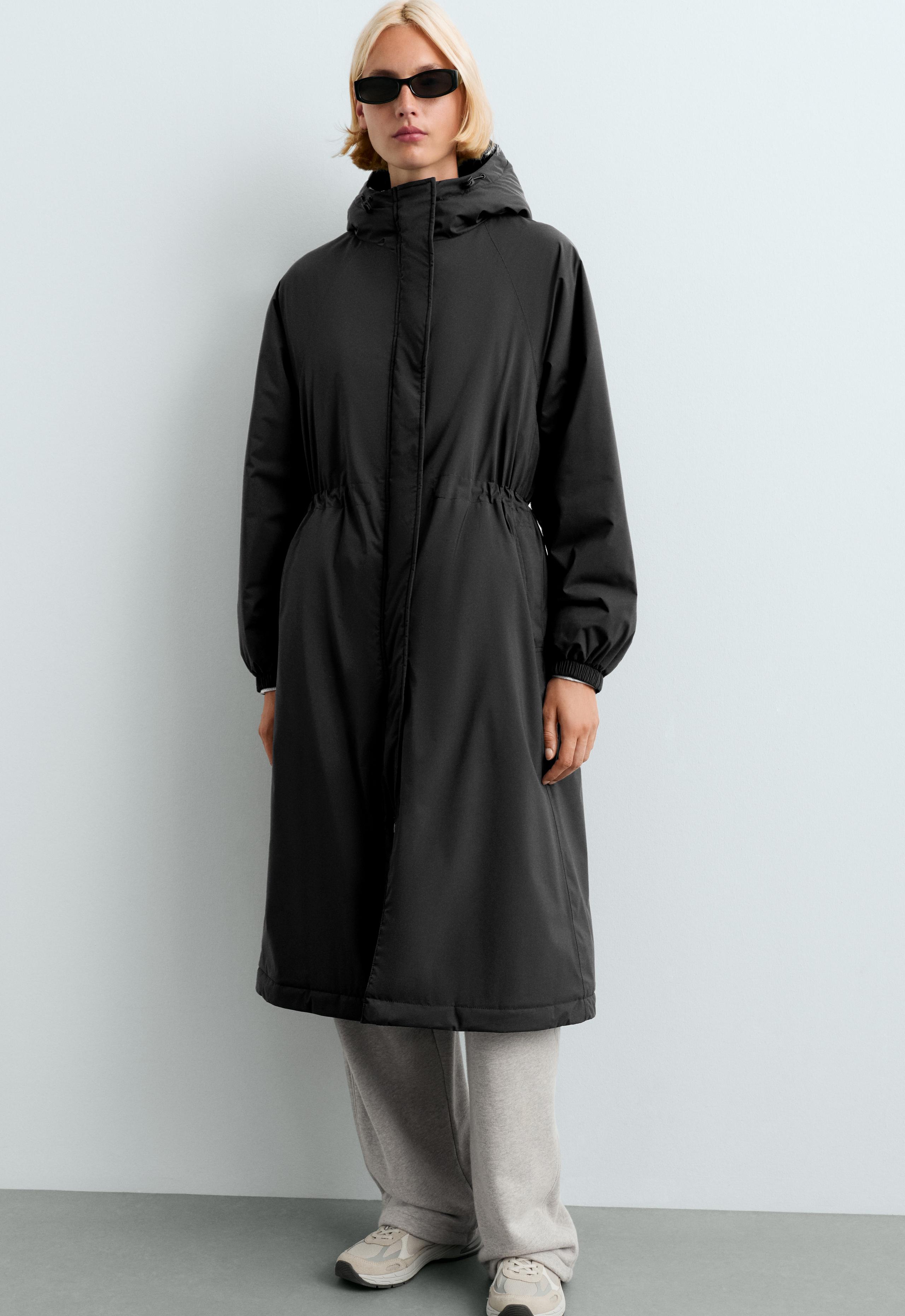 10k Thindown® waterproof super extra-light long padded jacket - BLACK