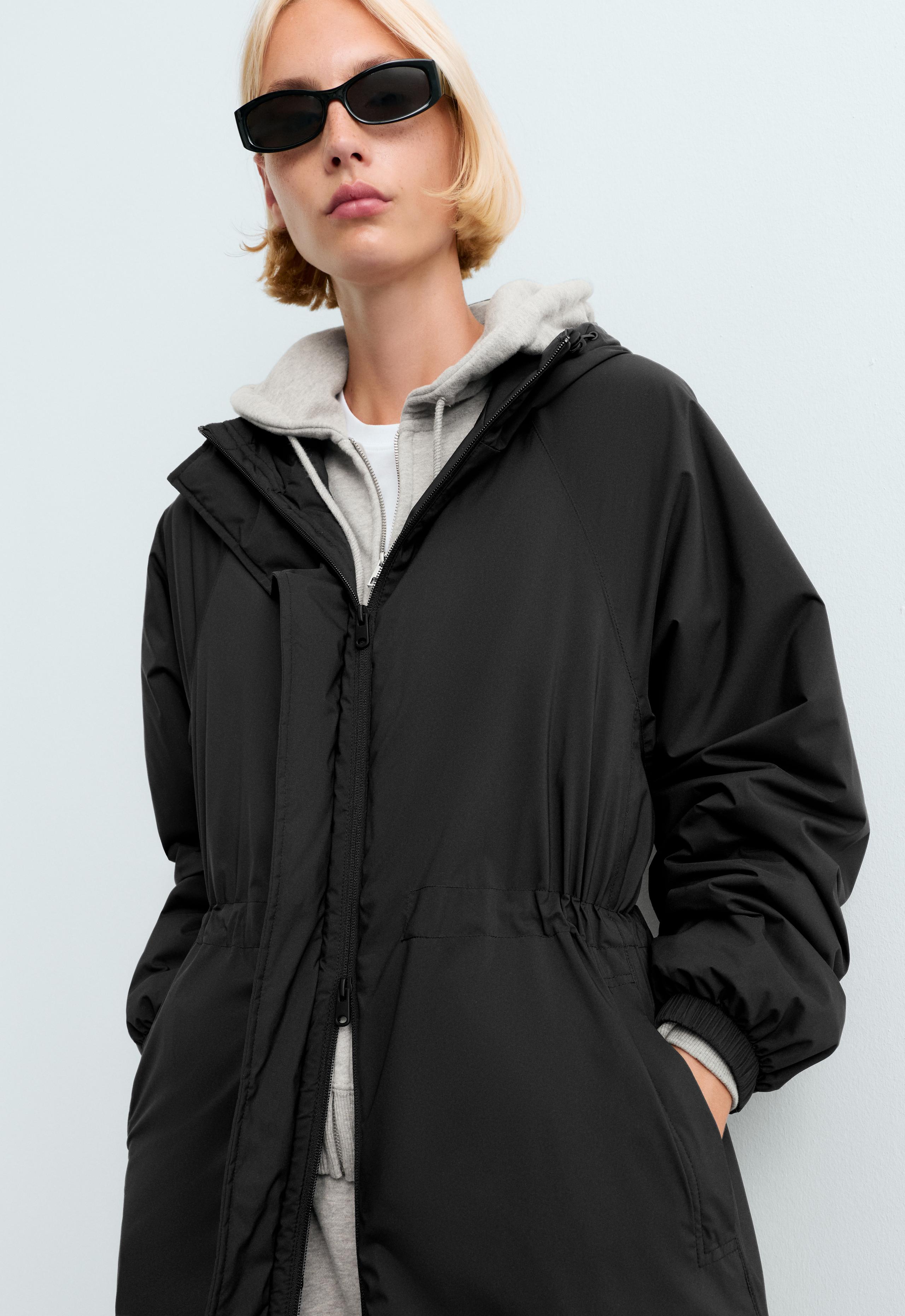 10k Thindown® waterproof super extra-light long padded jacket - BLACK
