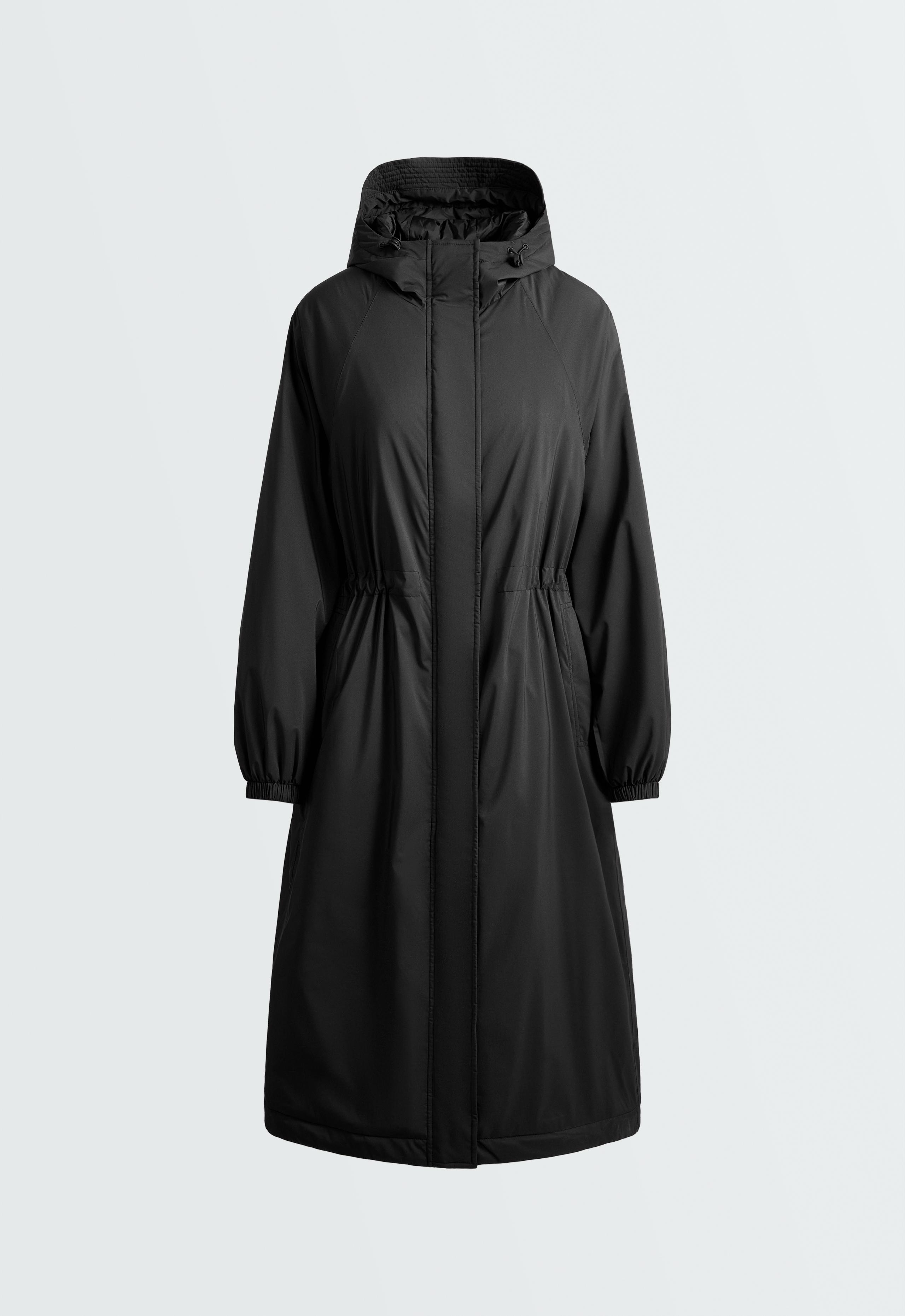 10k Thindown® waterproof super extra-light long padded jacket - BLACK