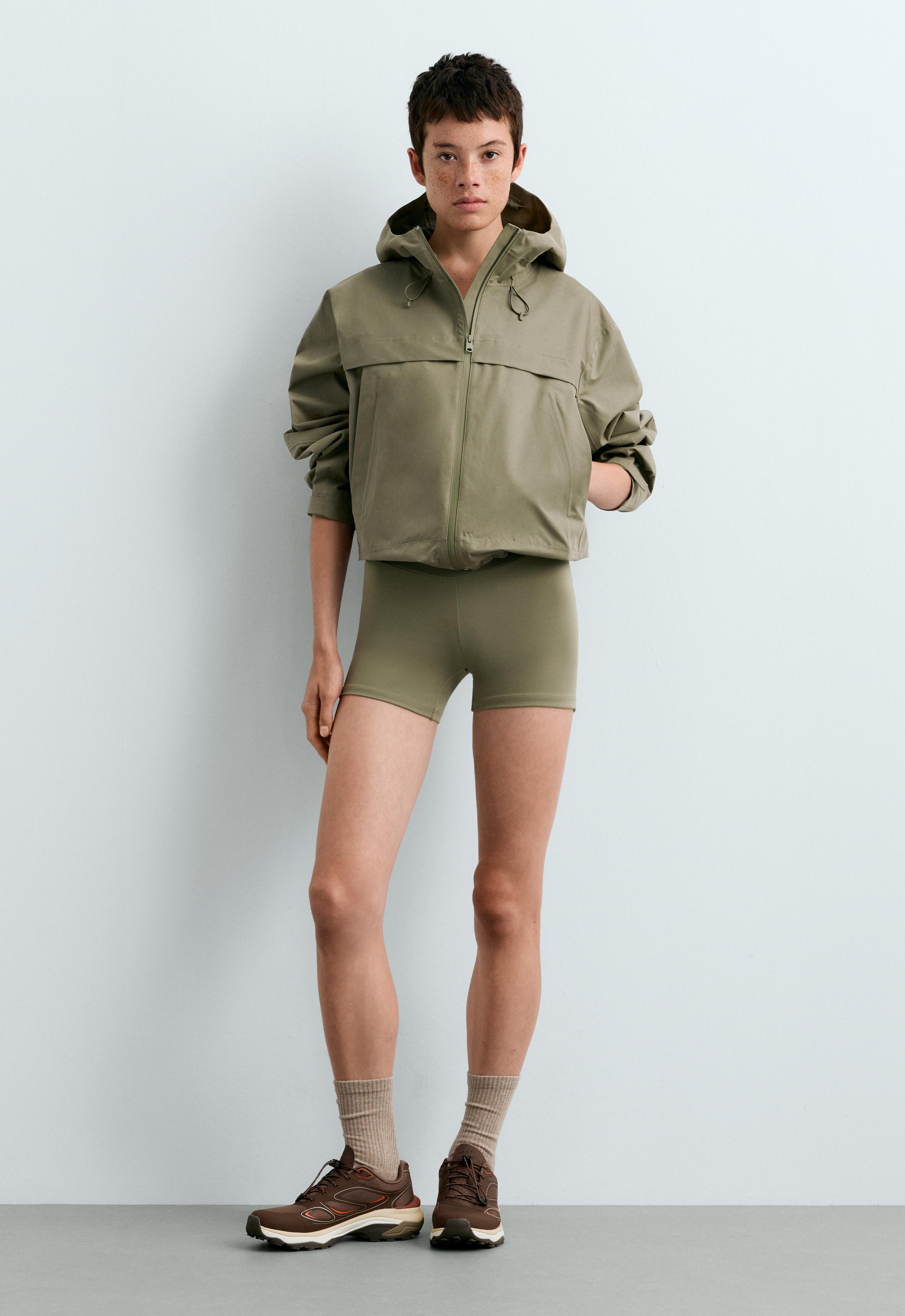 Short 10k waterproof canvas technical jacket - DARK KHAKI