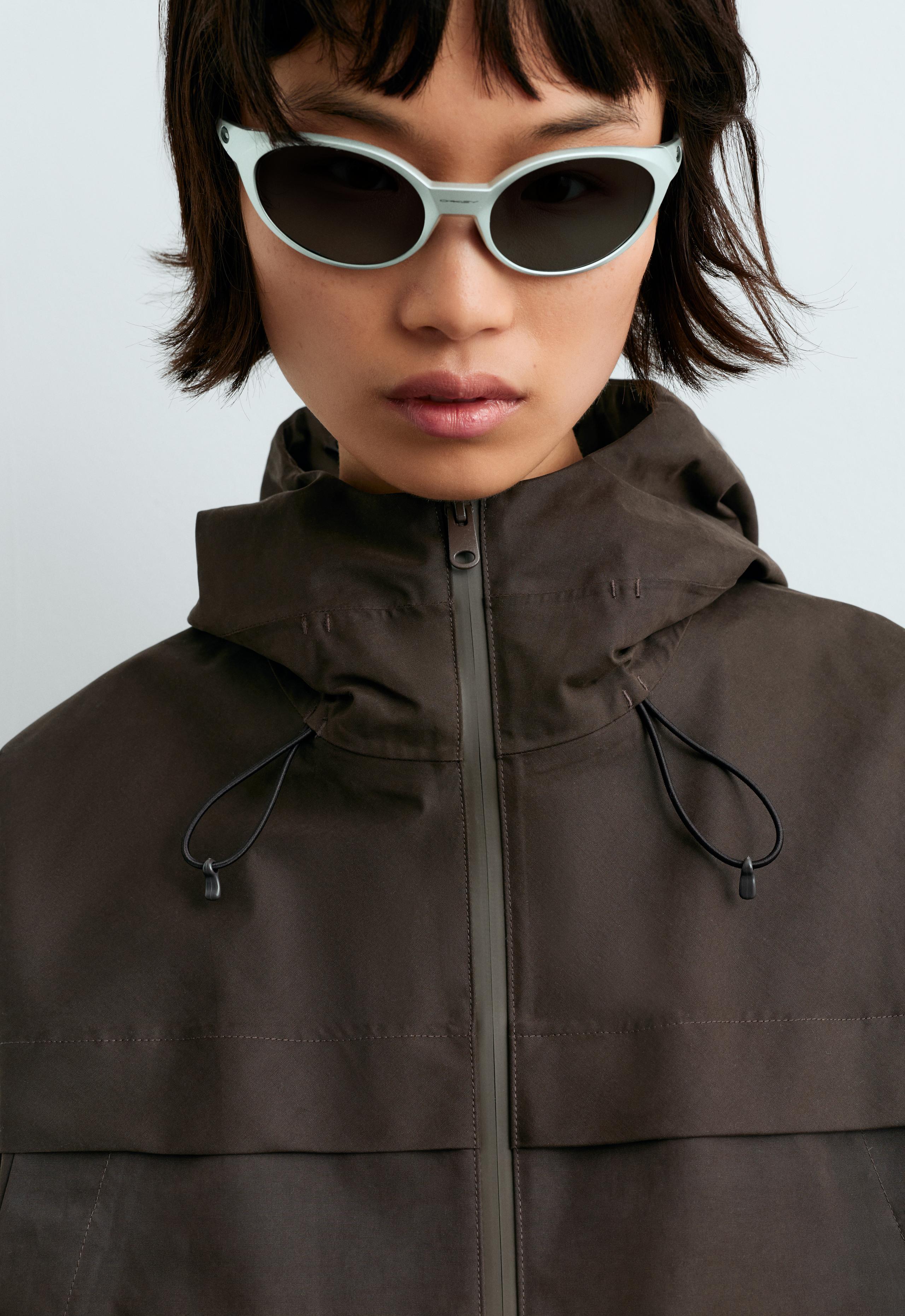 Short 10k waterproof canvas technical jacket - BROWN