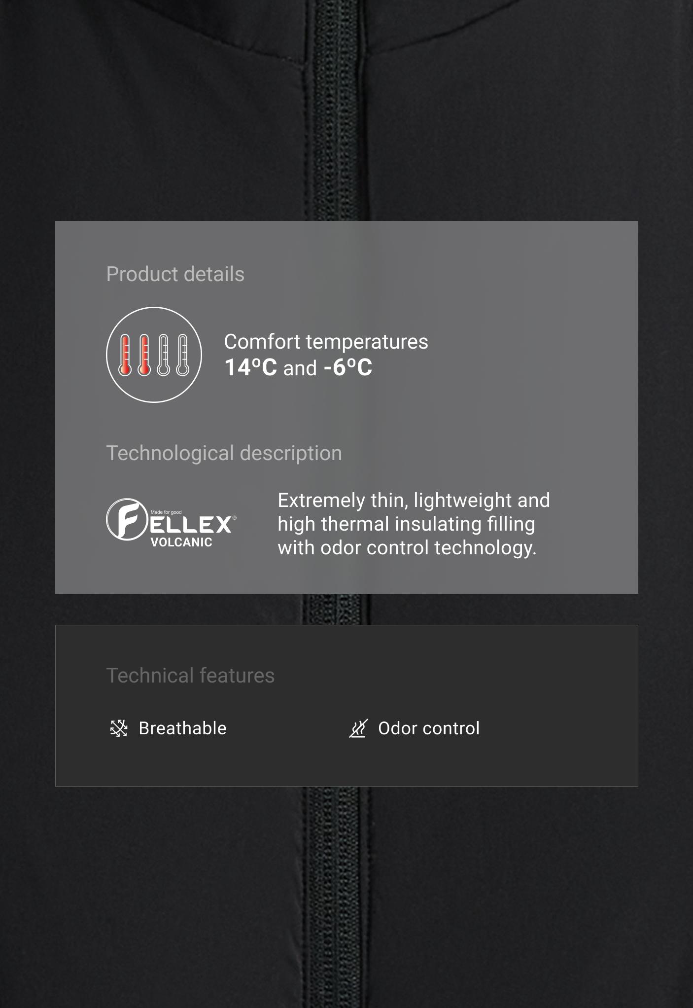 FELLEX® Volcanic technical padded gilet - BLACK