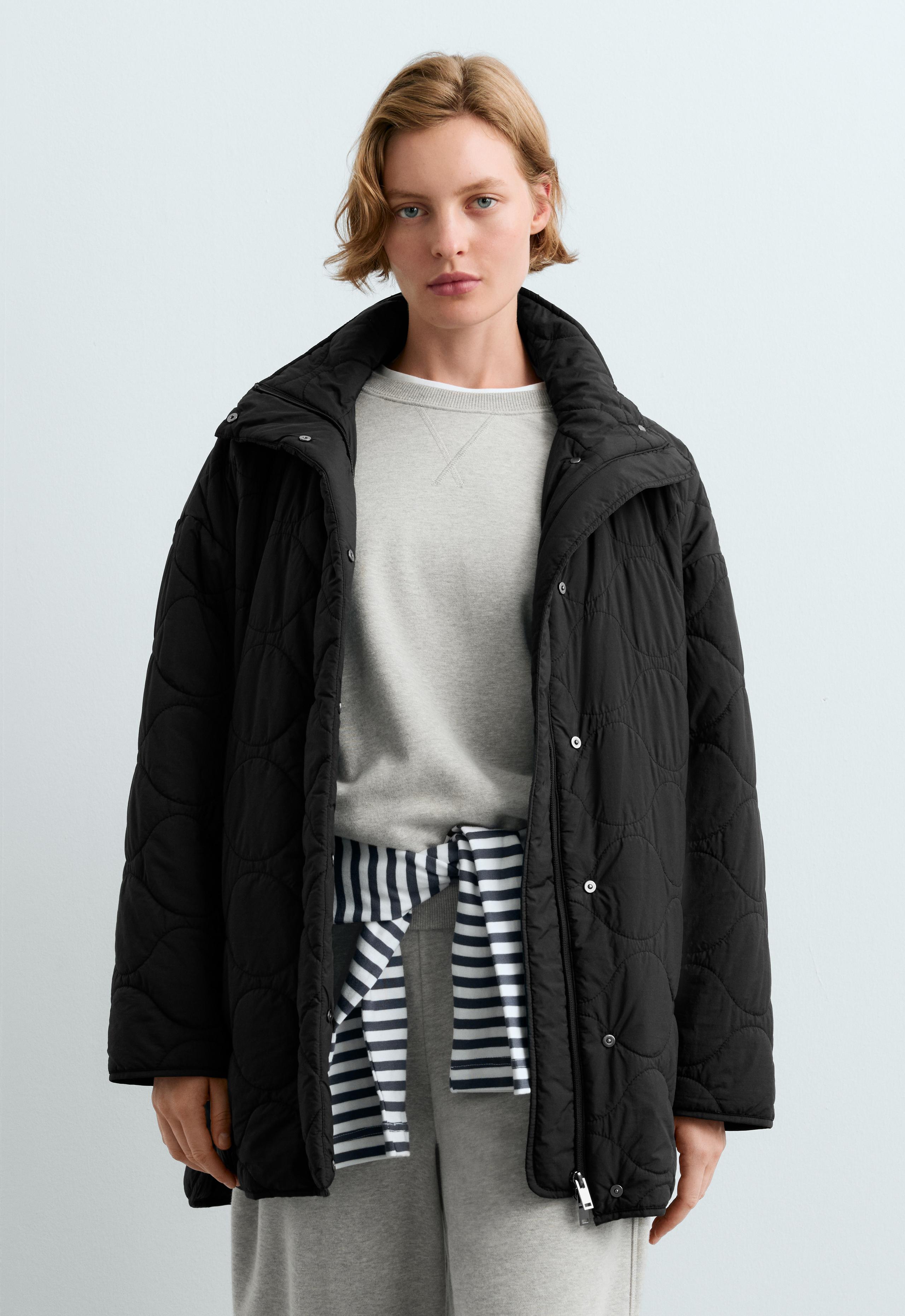 FELLEX® AEROGEL water-repellent padded midi jacket - BLACK