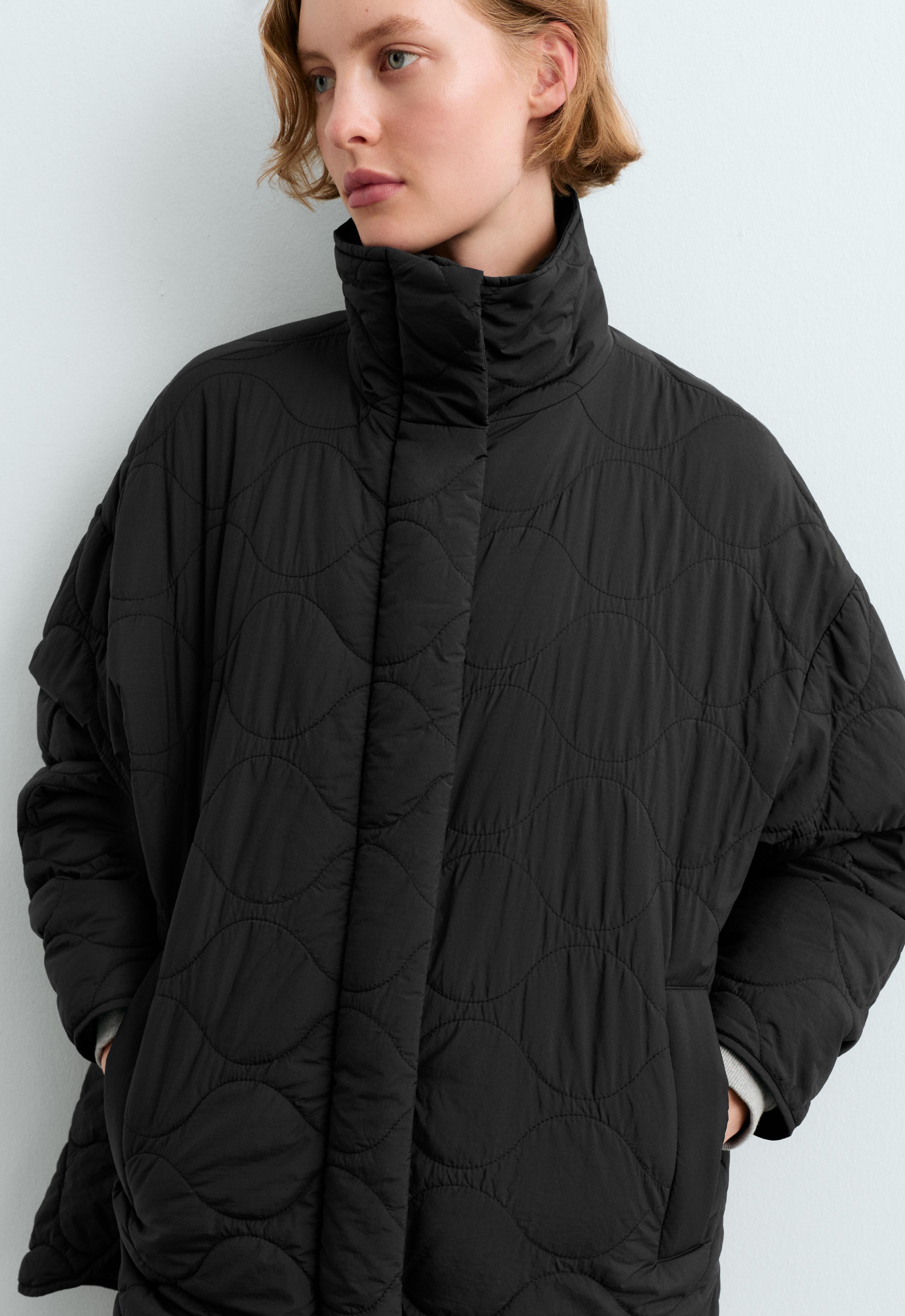 FELLEX® AEROGEL water-repellent padded midi jacket - BLACK