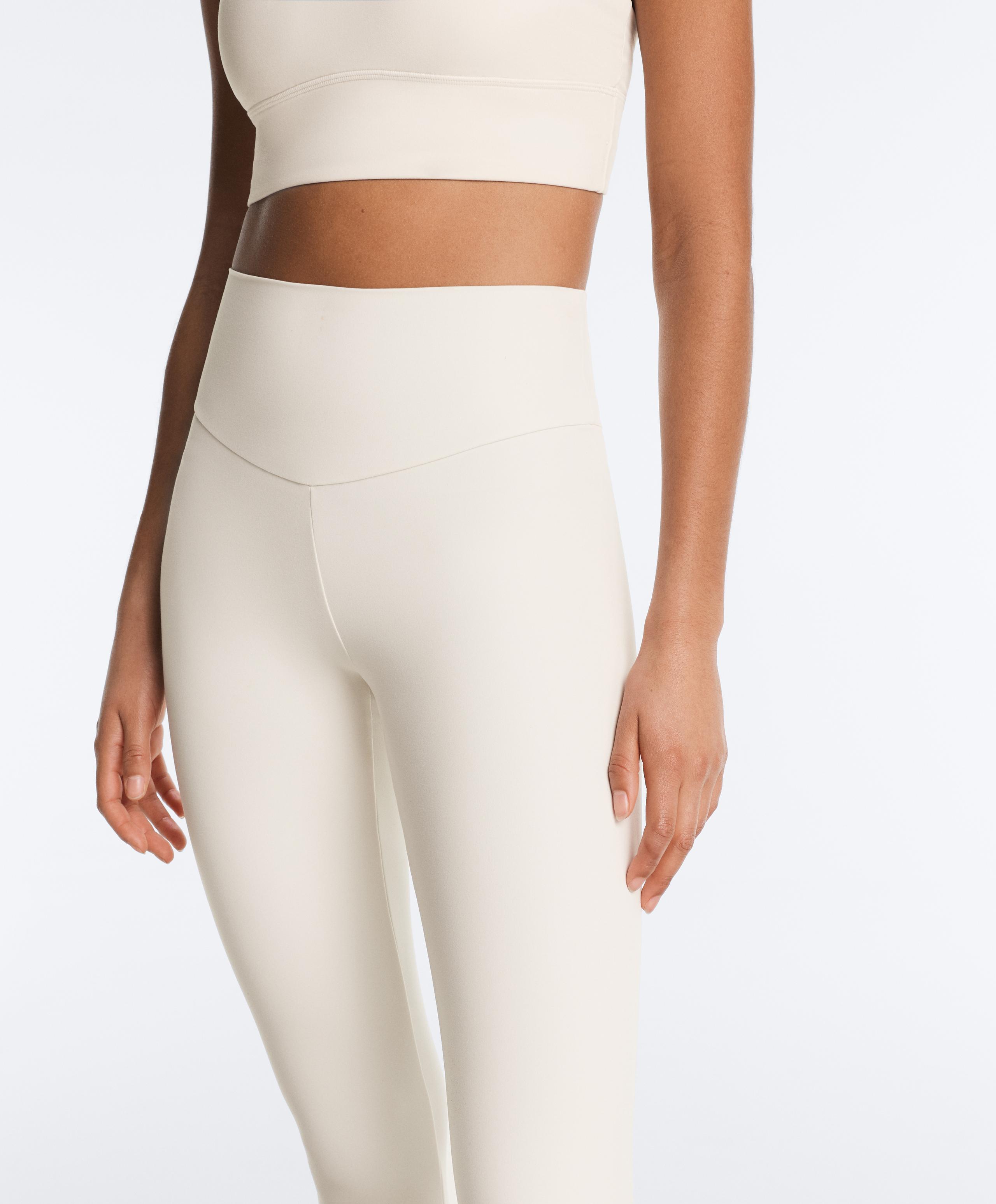 Comfortlux high-waisted ankle-length leggings - PALE ECRU