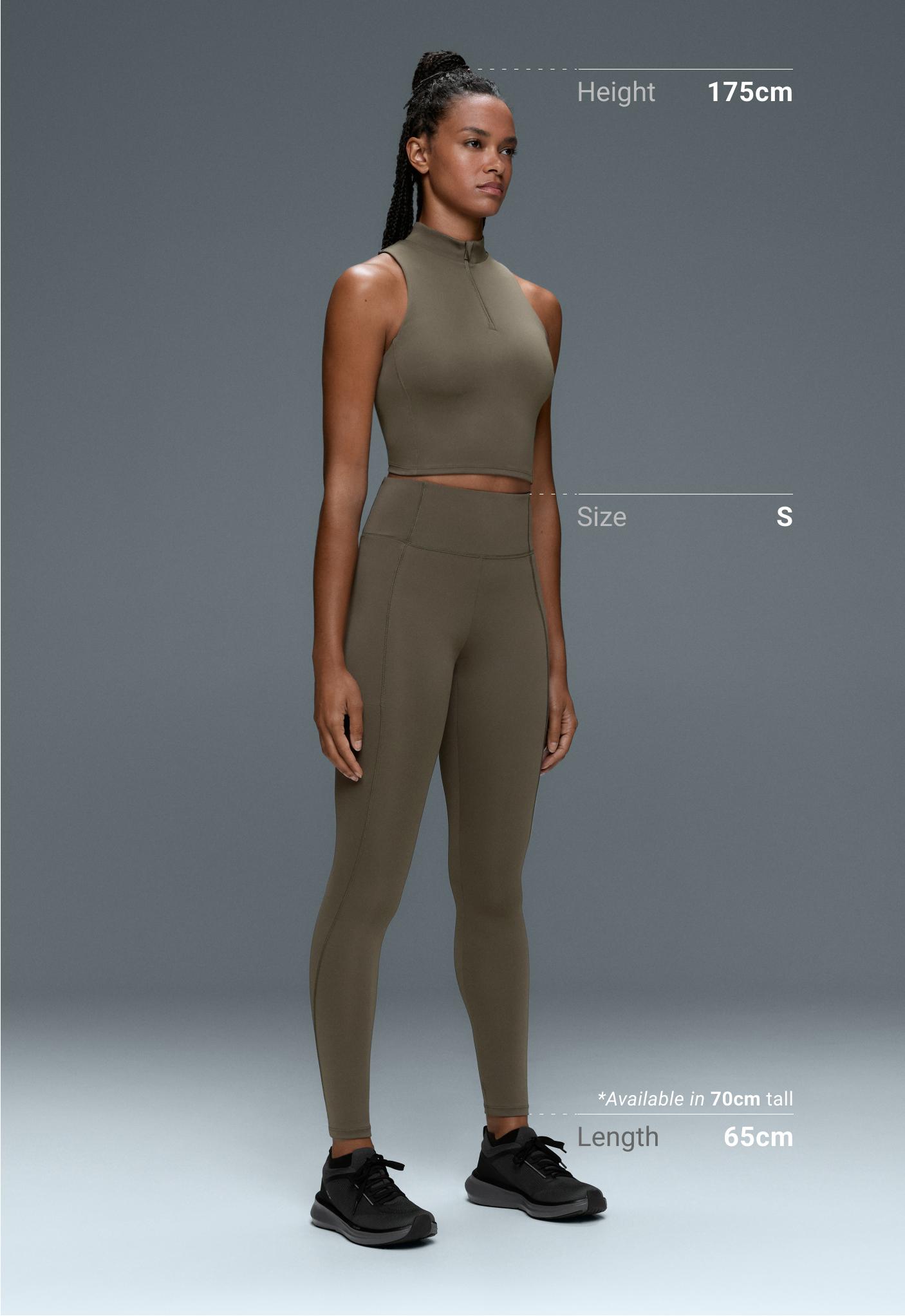 Ankle-length High rise Rapid Dry leggings with pockets - CHARCOAL GREY