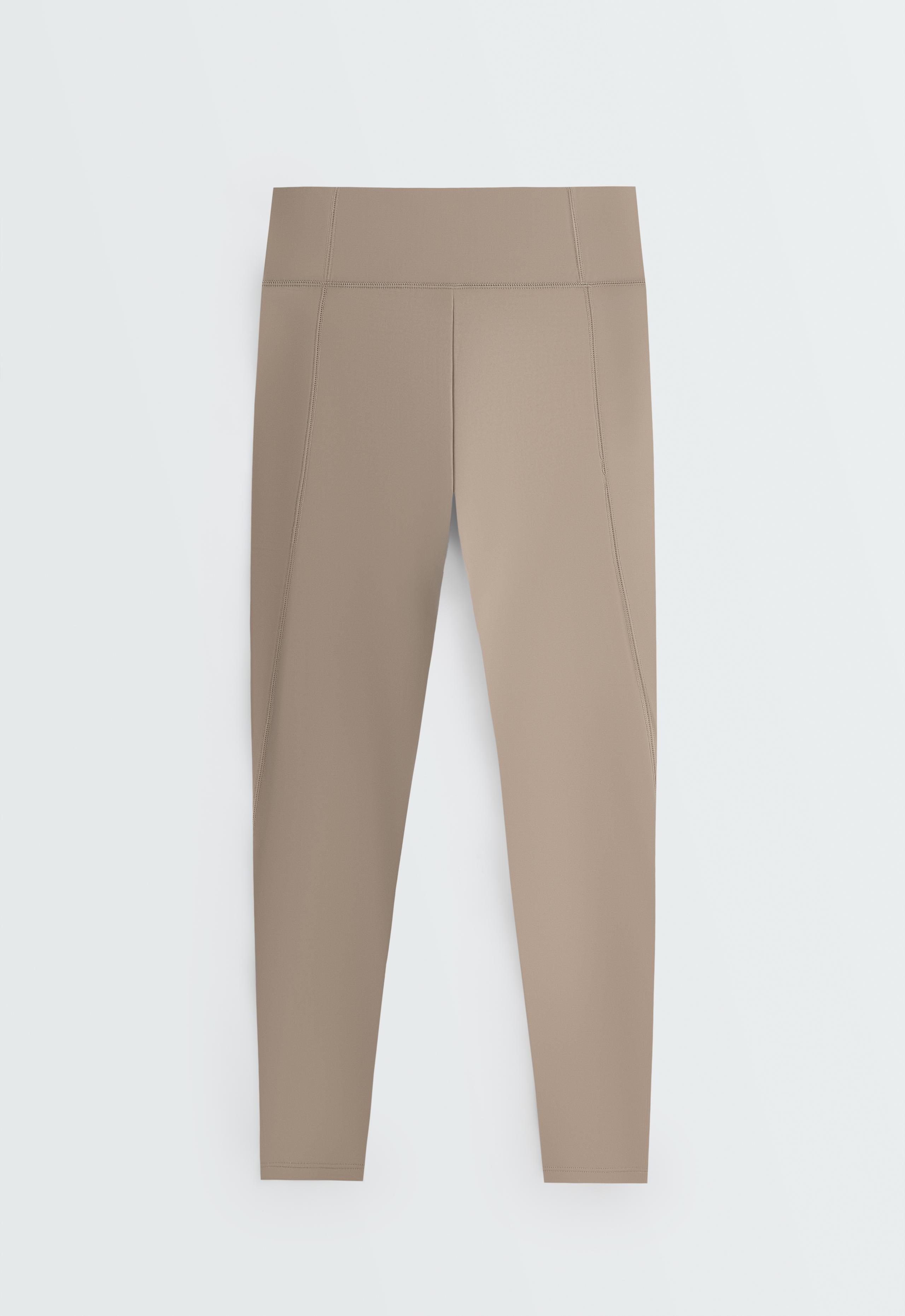 Ankle-length High rise Rapid Dry leggings with pockets - DARK MINK