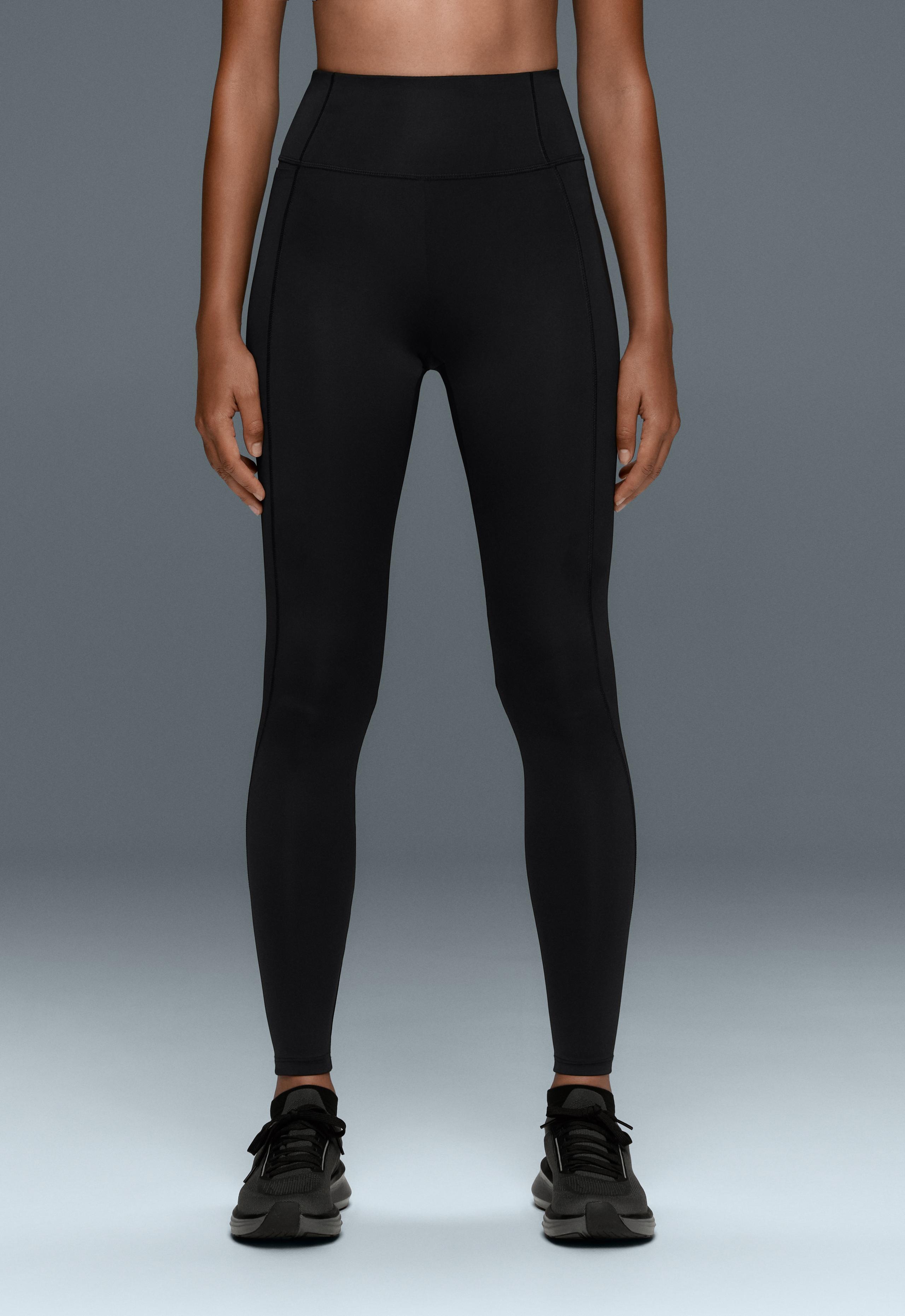 Ankle-length High rise Rapid Dry leggings with pockets - BLACK