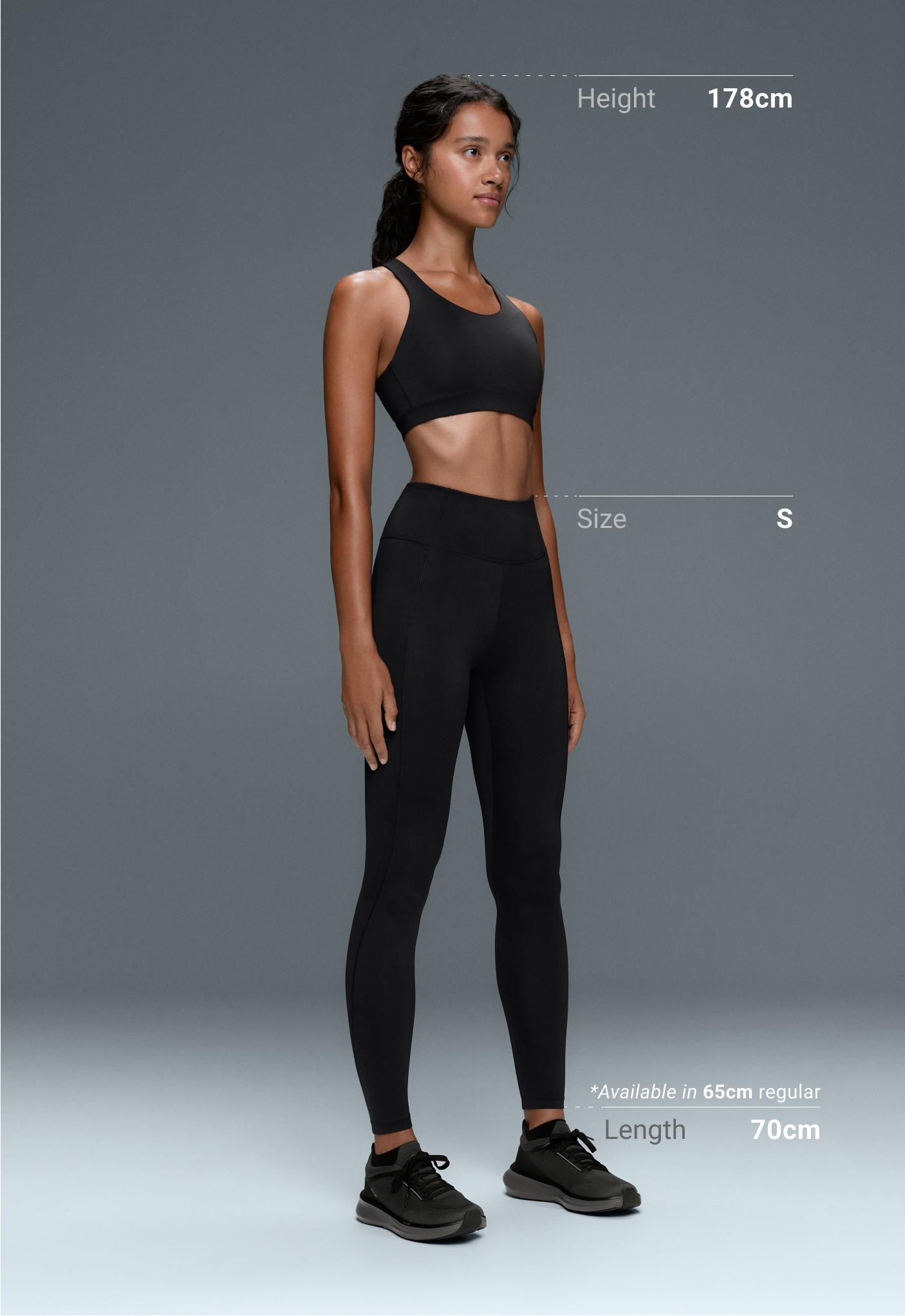 Ankle-length High rise Rapid Dry leggings with pockets - BLACK