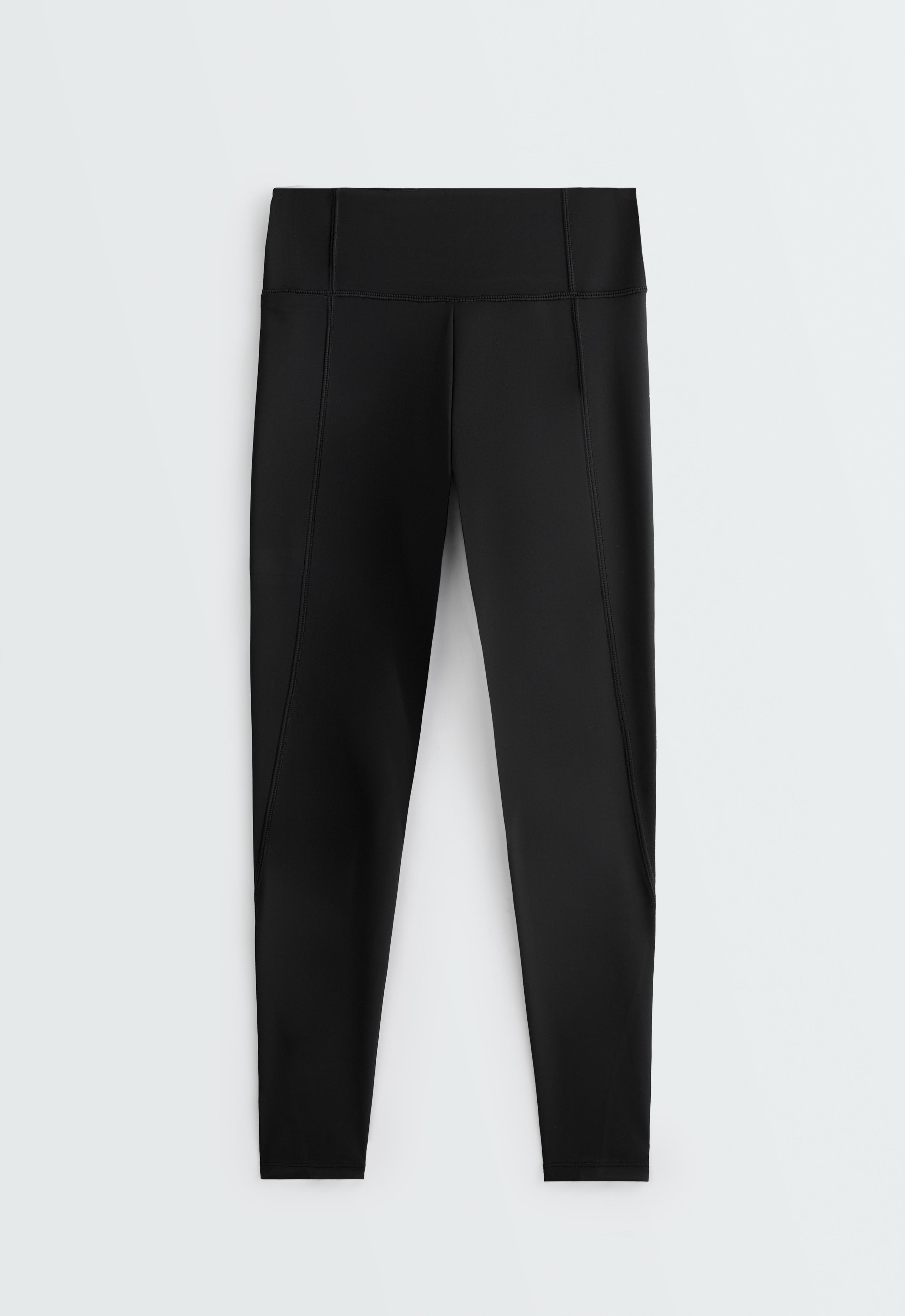 Ankle-length High rise Rapid Dry leggings with pockets - BLACK