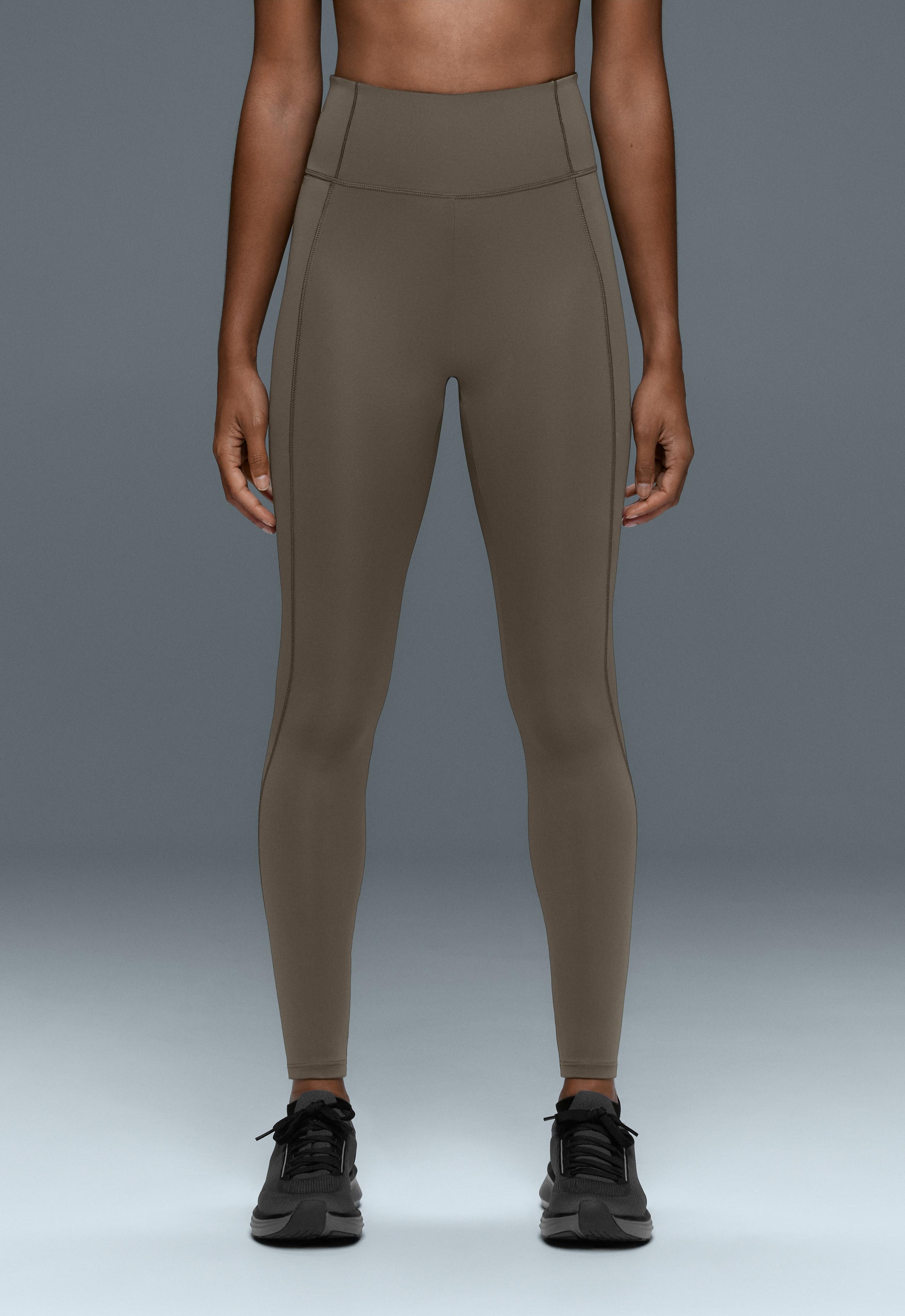 Ankle-length High rise Rapid Dry leggings with pockets - CHARCOAL GREY