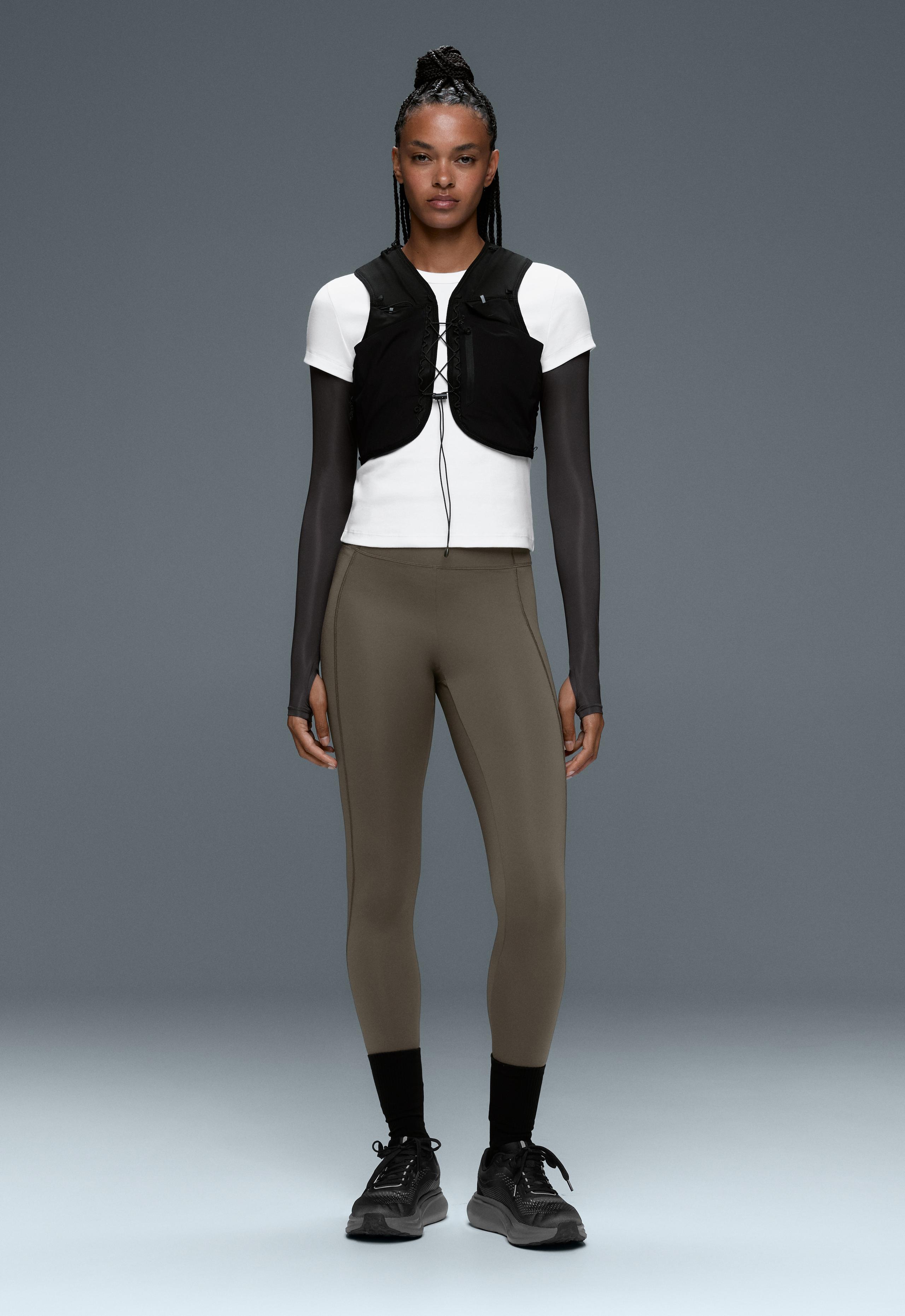 Ankle-length High rise Rapid Dry leggings with pockets - CHARCOAL GREY