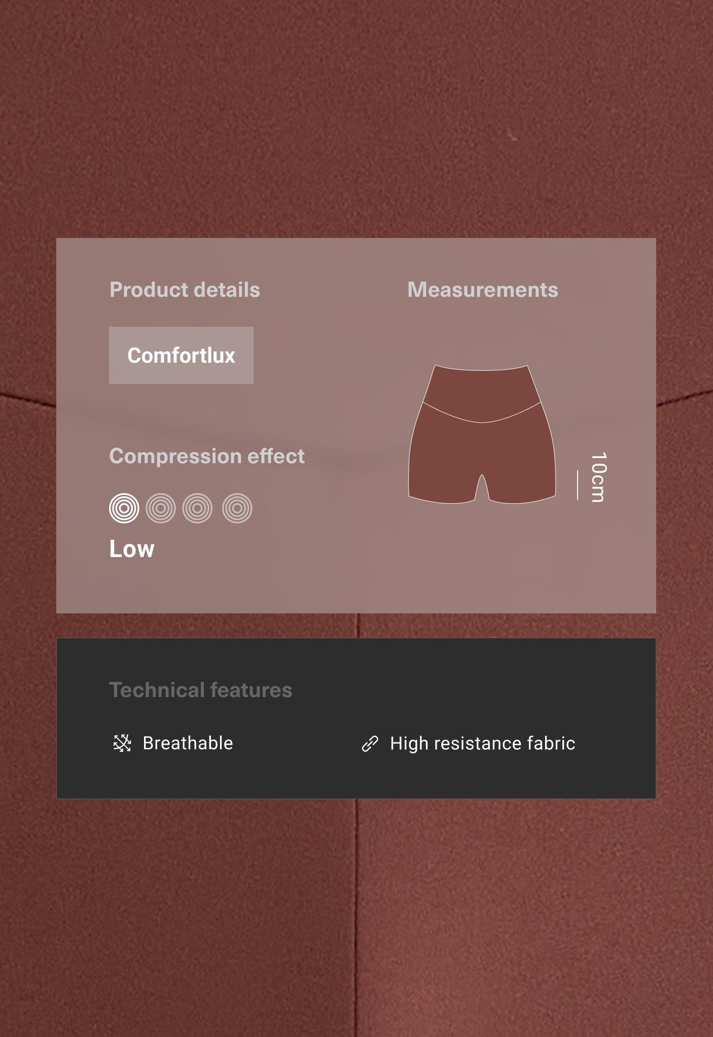 Comfortlux high-waisted 10cm hot pants - TERRACOTTA