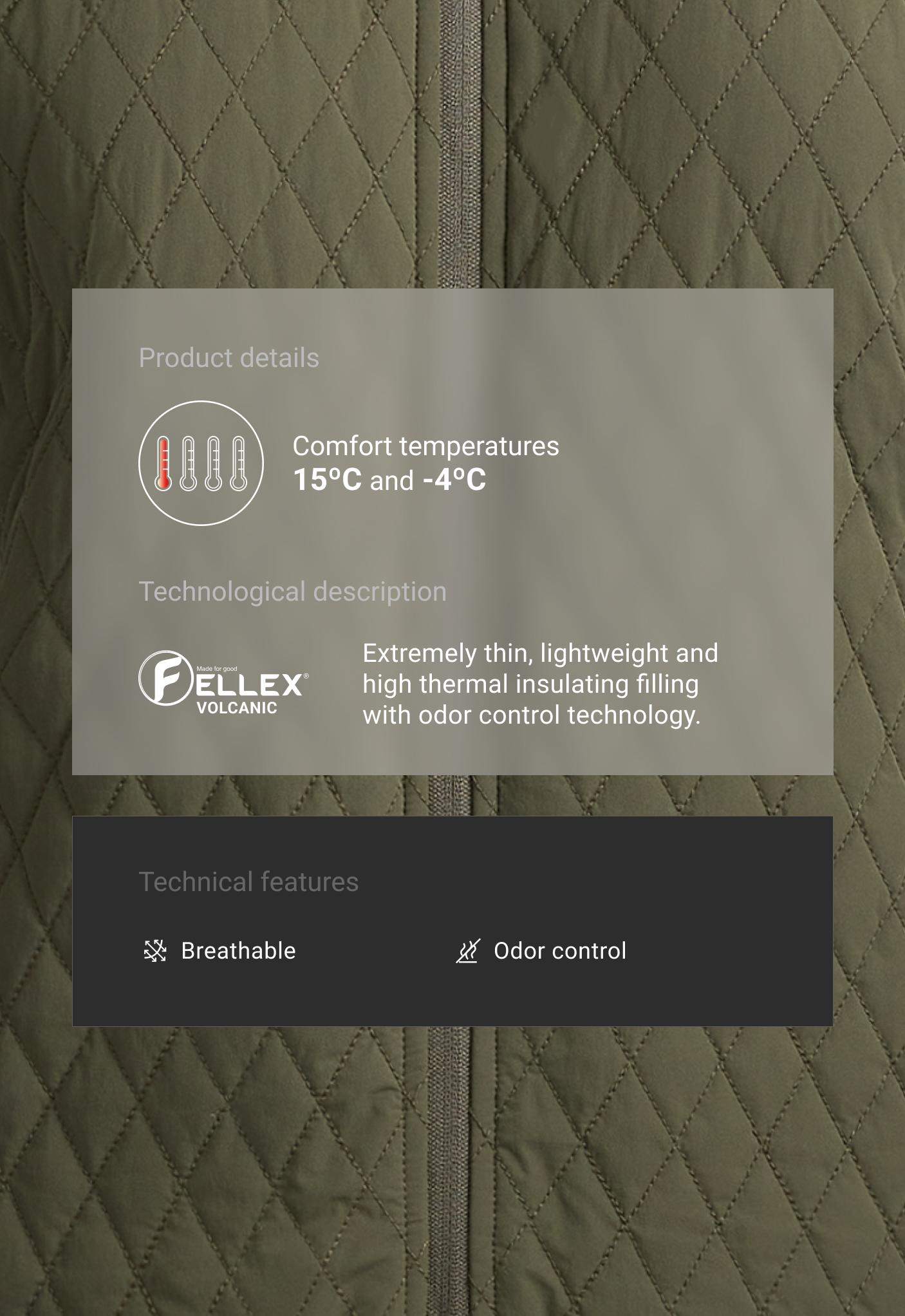 FELLEX® Volcanic hybrid technical padded jacket - KHAKI