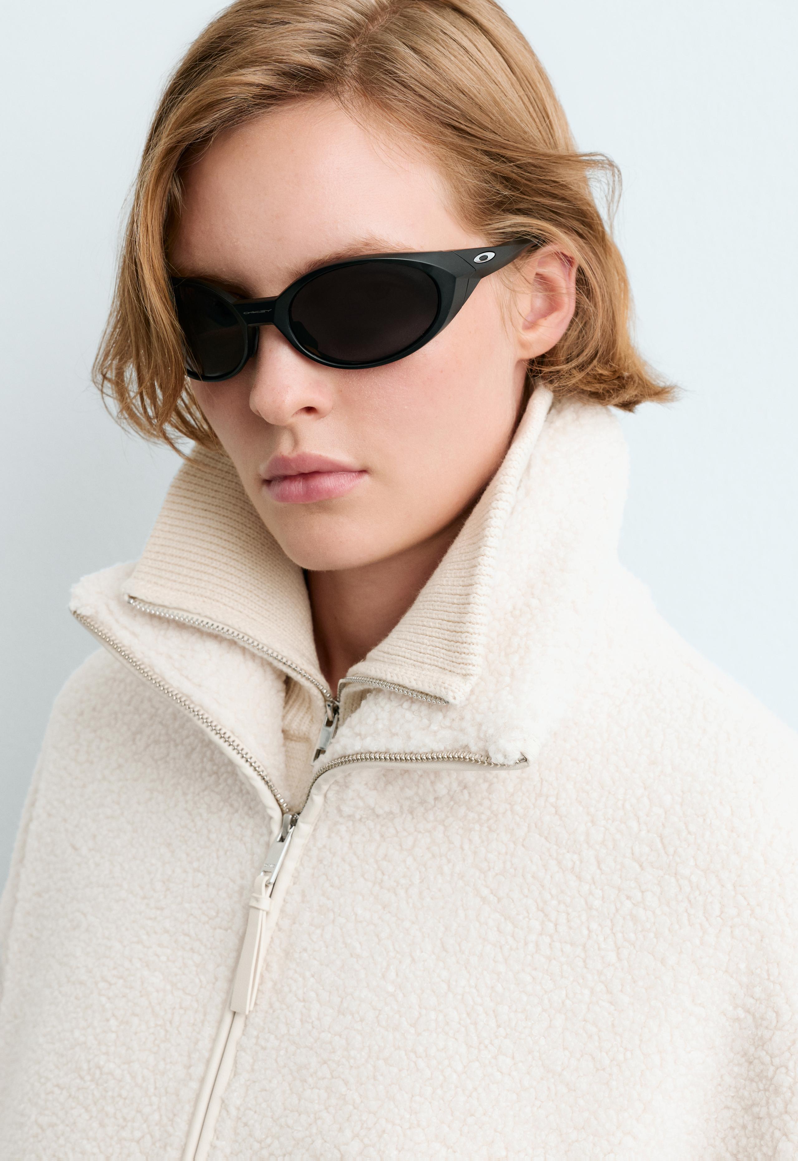 High-neck faux-shearling jacket - ECRU