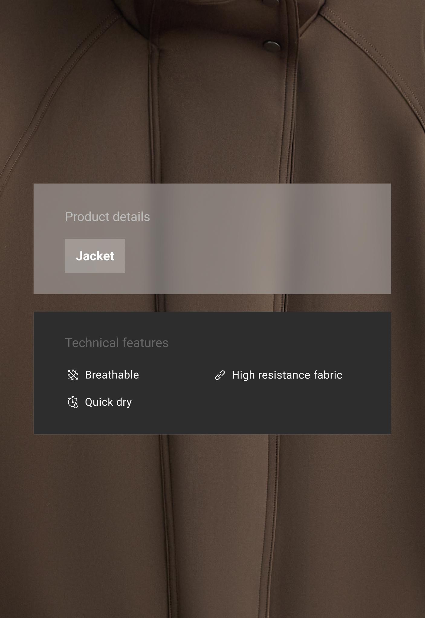 Neoprene-effect double collar jacket - BROWN