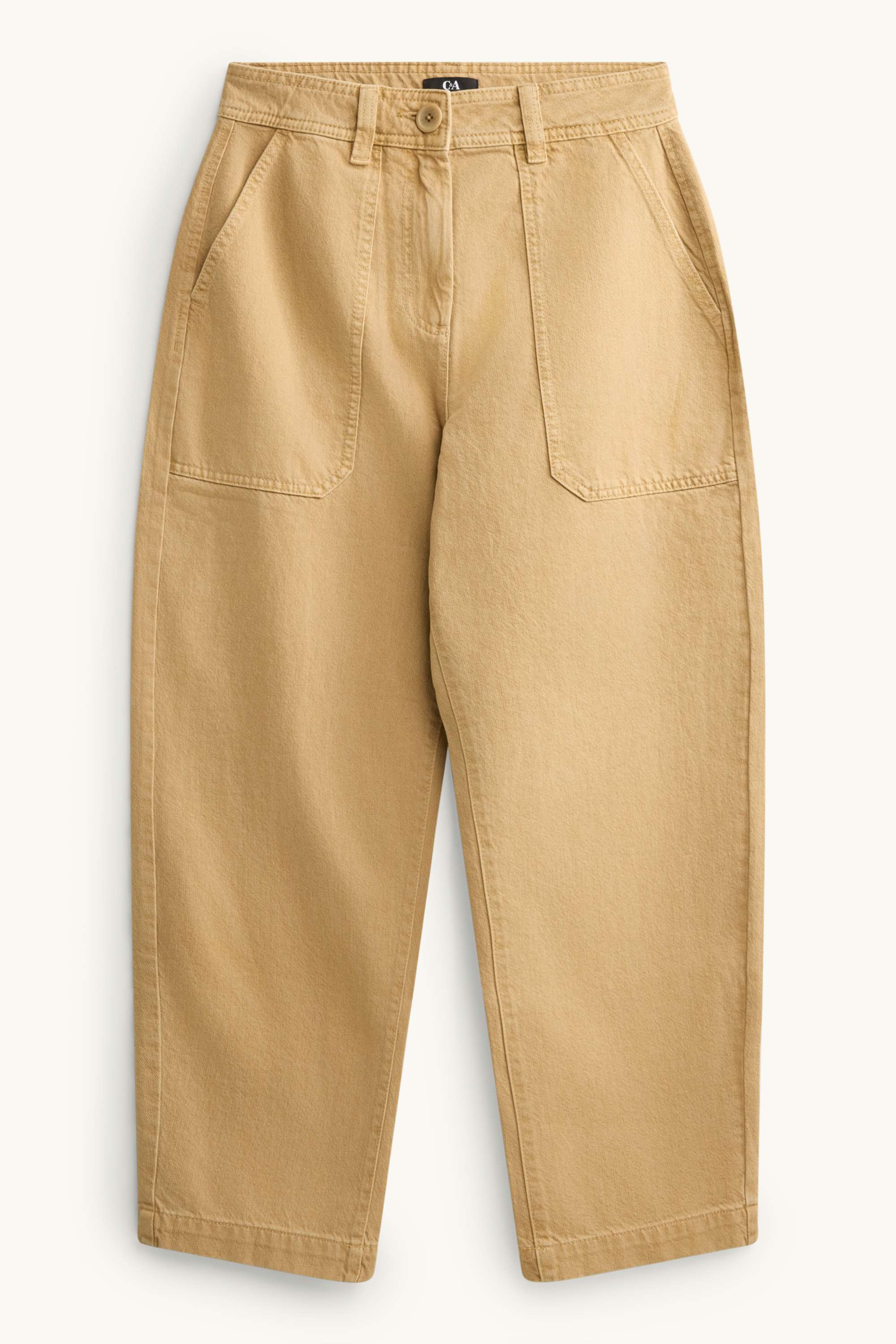 Barrel jeans - high waist beige