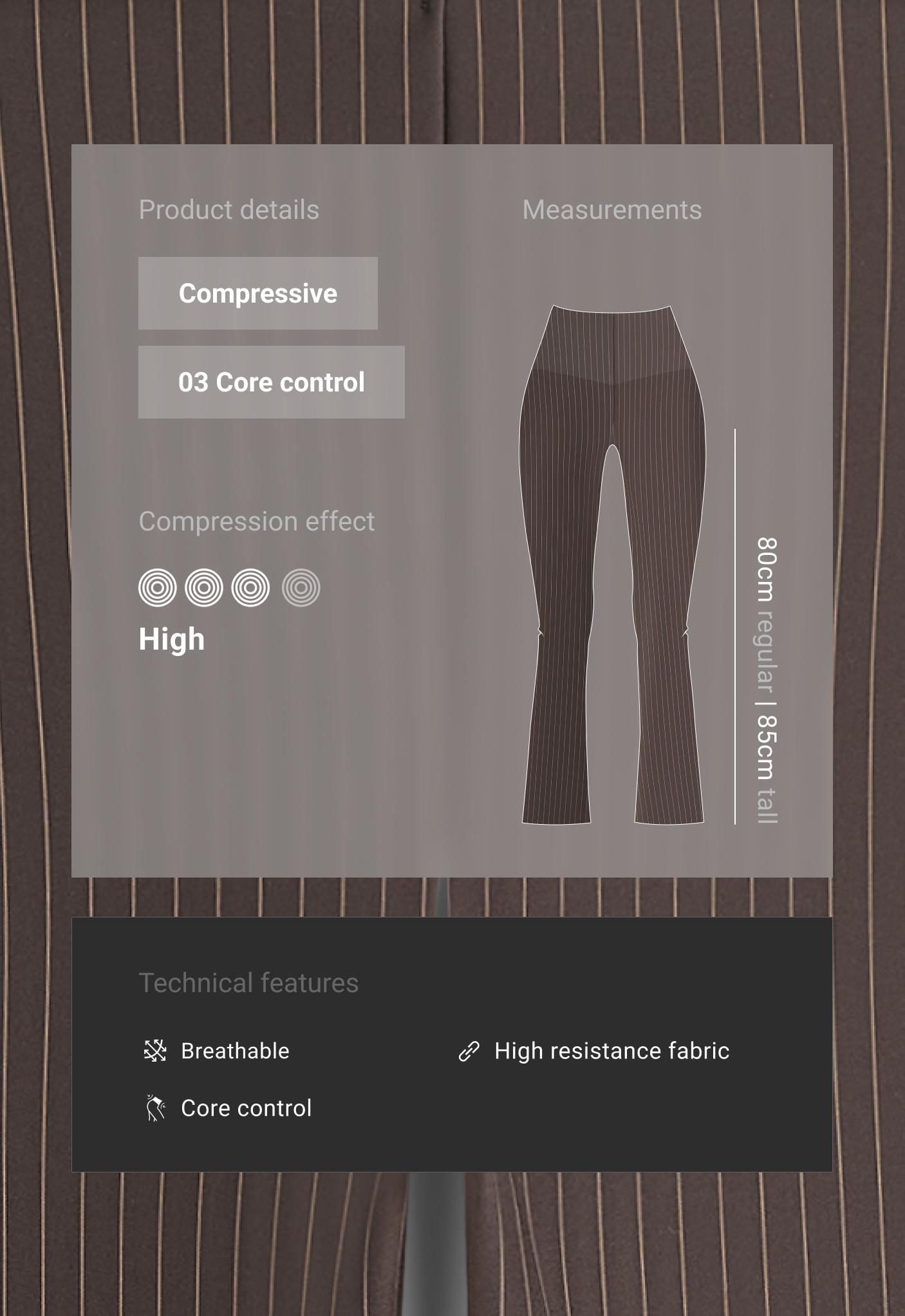Pinstripe High-Rise Compressive Core Control Flare Trousers - BROWN