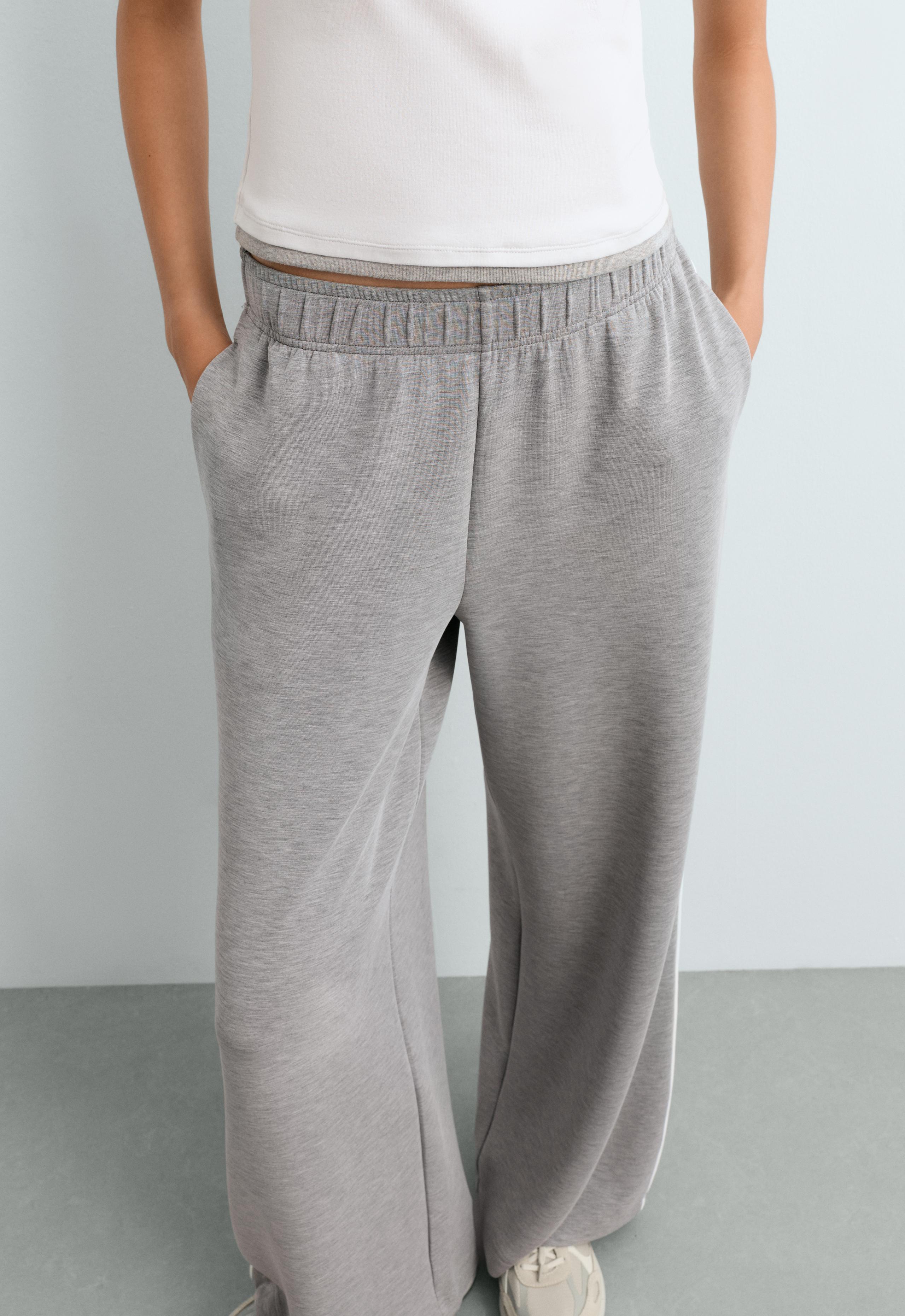 Wide-leg trousers with modal and Piping - MARL