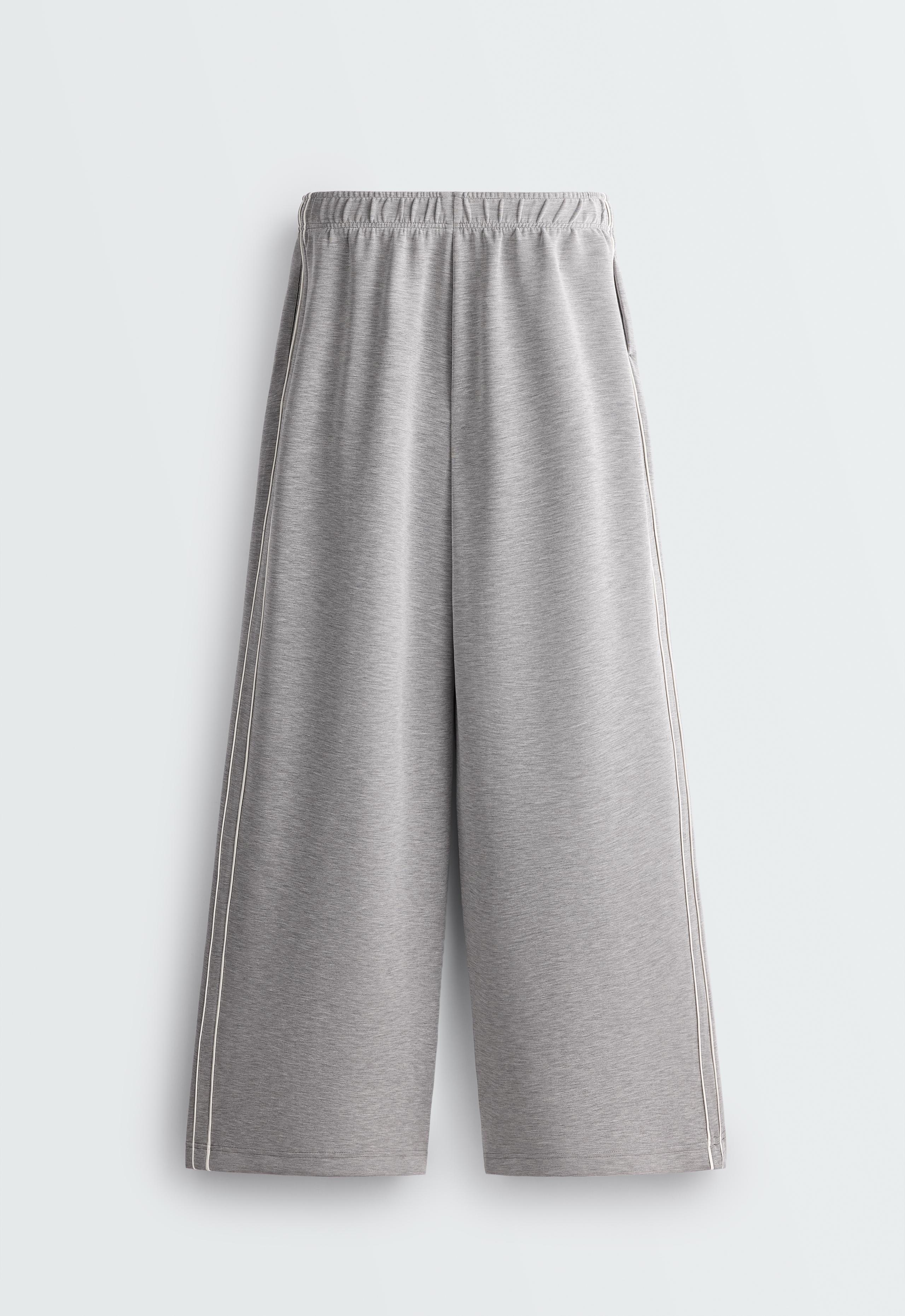 Wide-leg trousers with modal and Piping - MARL