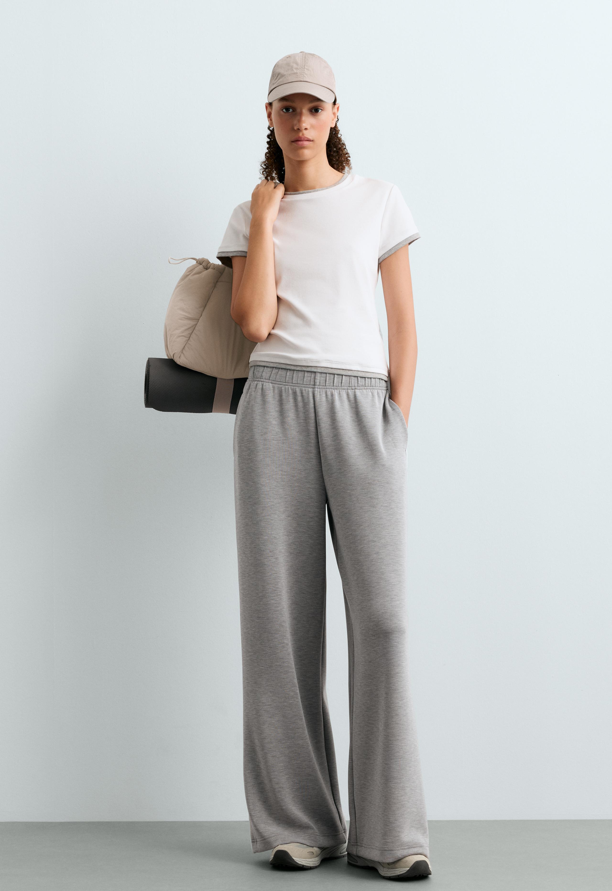 Wide-leg trousers with modal and Piping - MARL