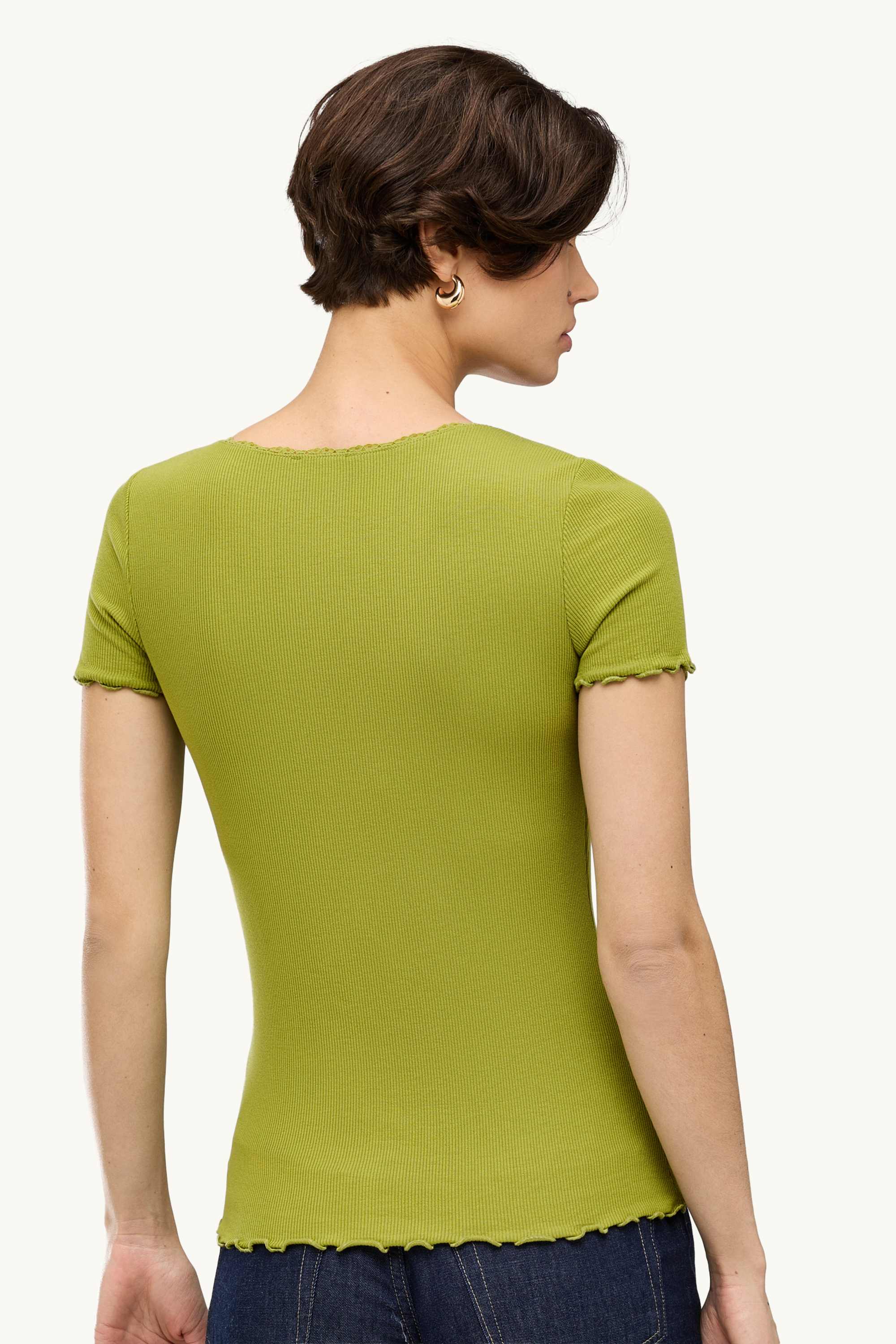 T-shirt - relaxed fit - ribbed green