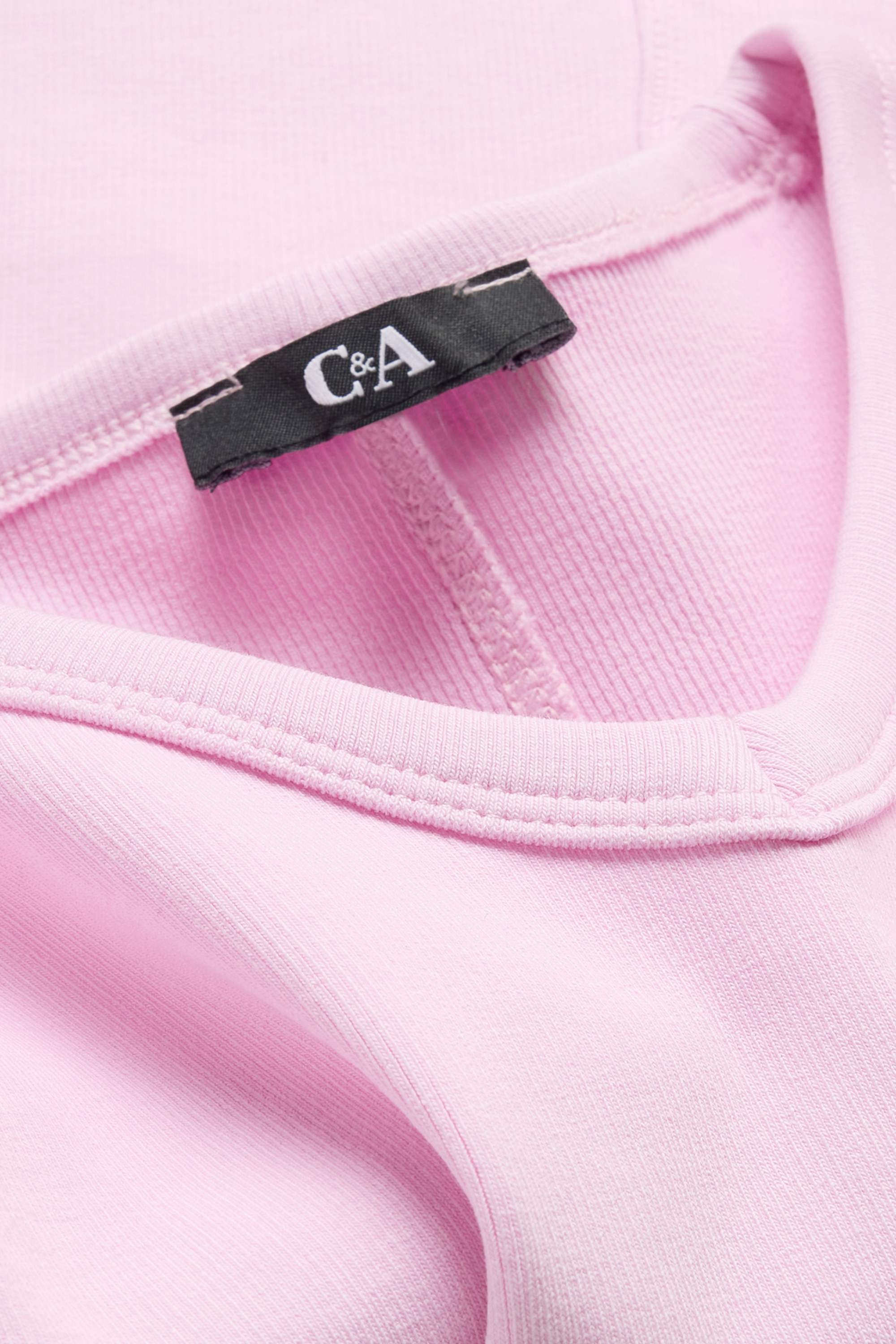 V-neck T-shirt - slim fit - skinny rib rose