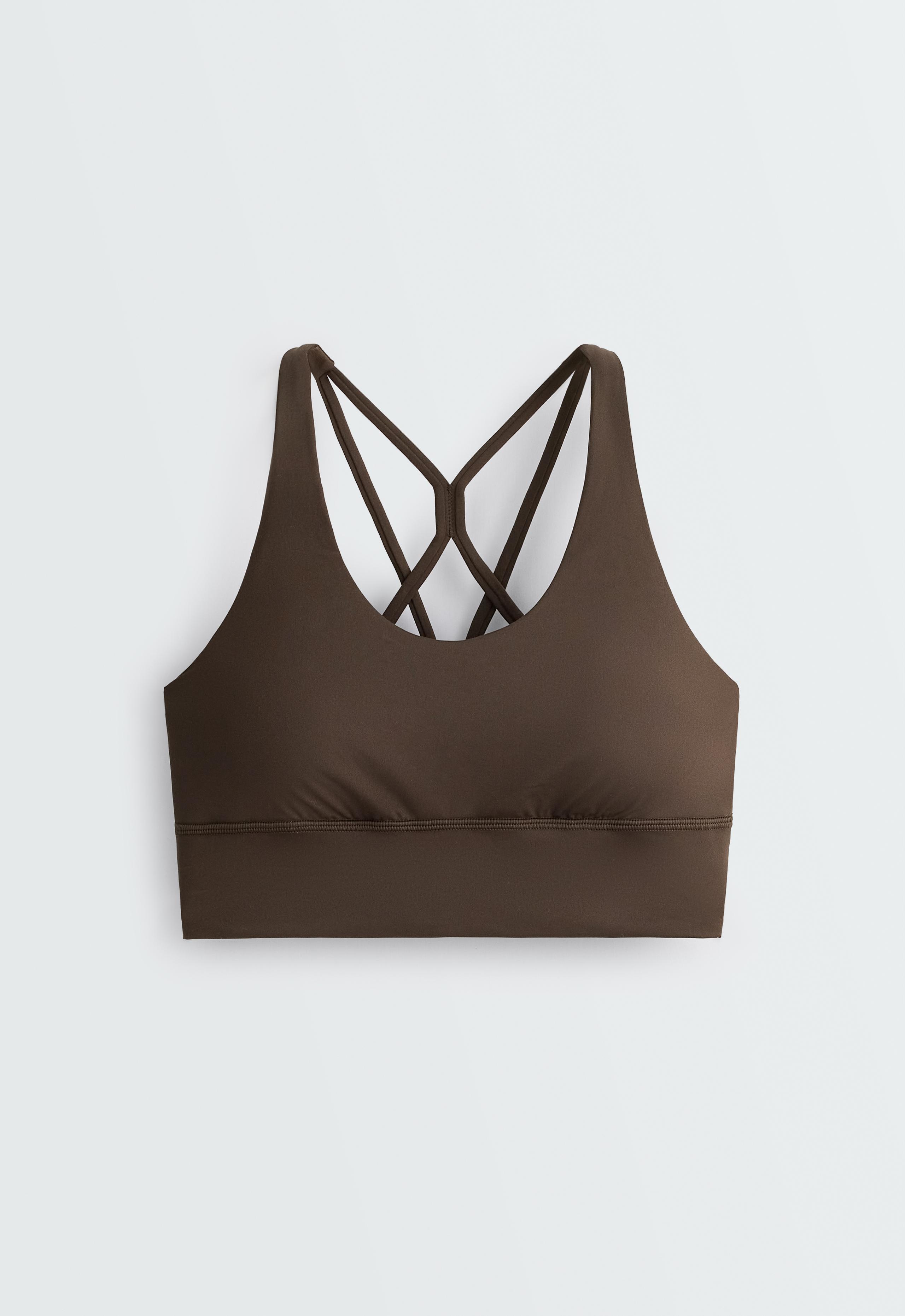 Medium support Comfortlux sports bra with cup - BROWN