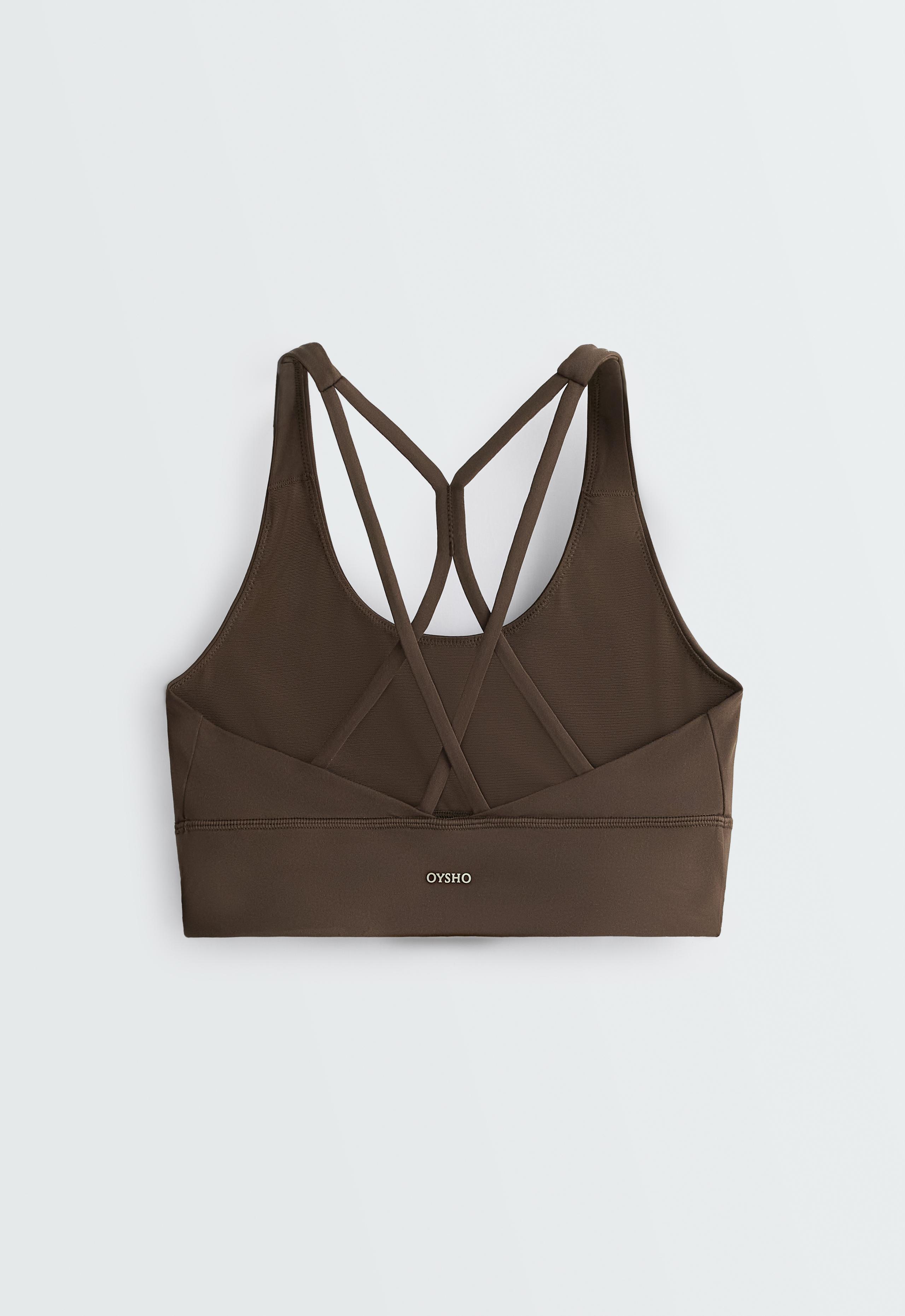 Medium support Comfortlux sports bra with cup - BROWN