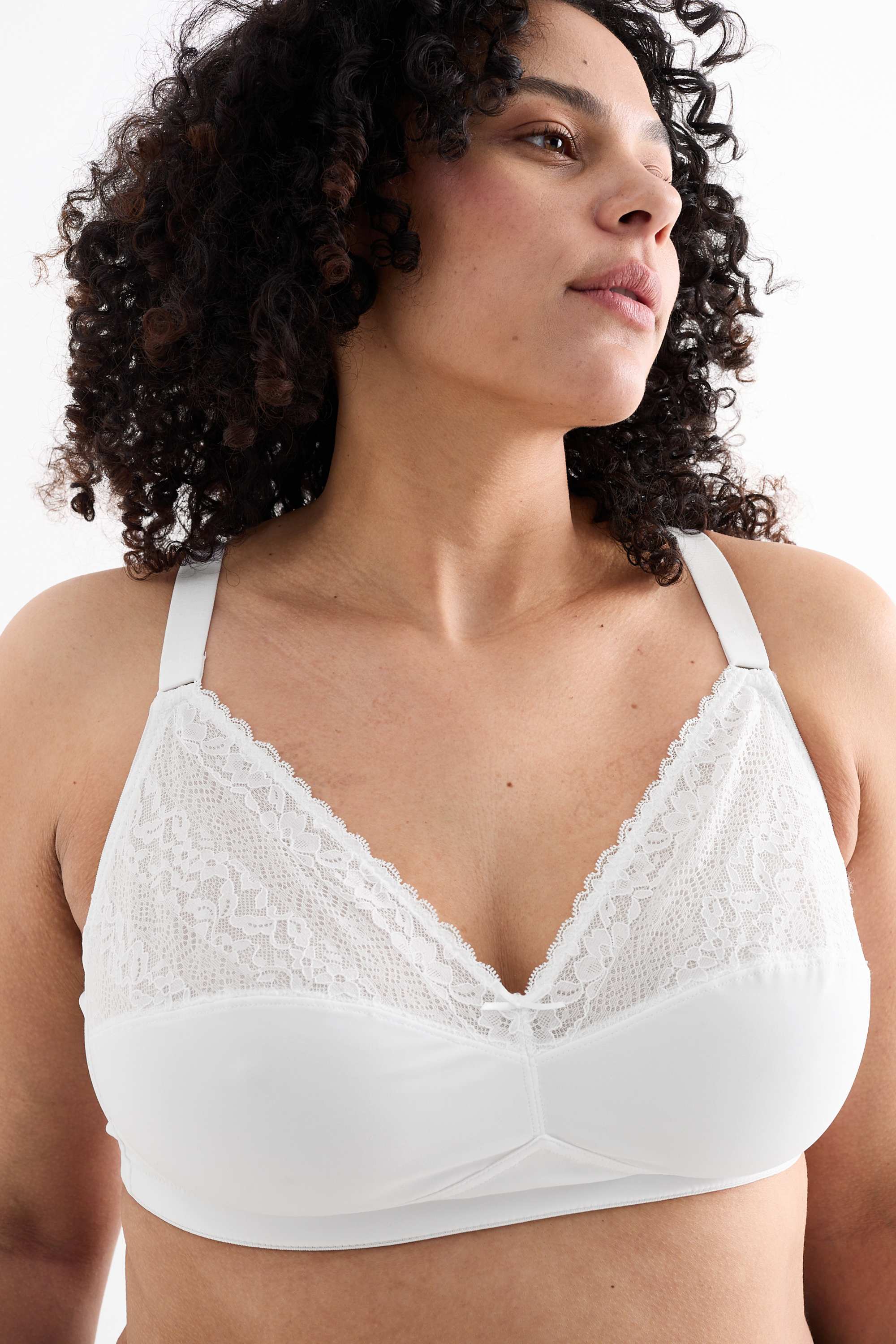 Minimiser non-wired bra white