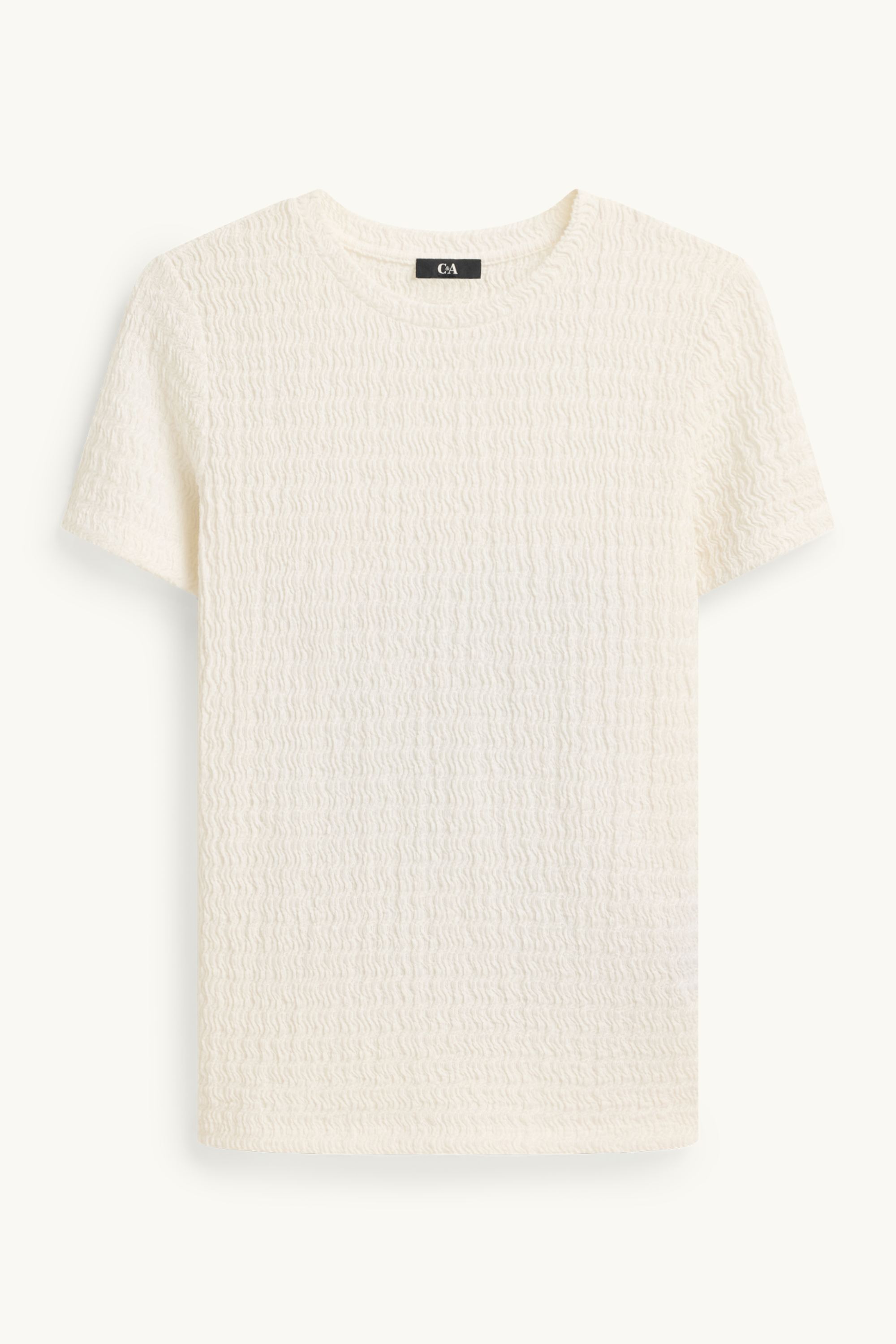 T-shirt - regular fit - textured white