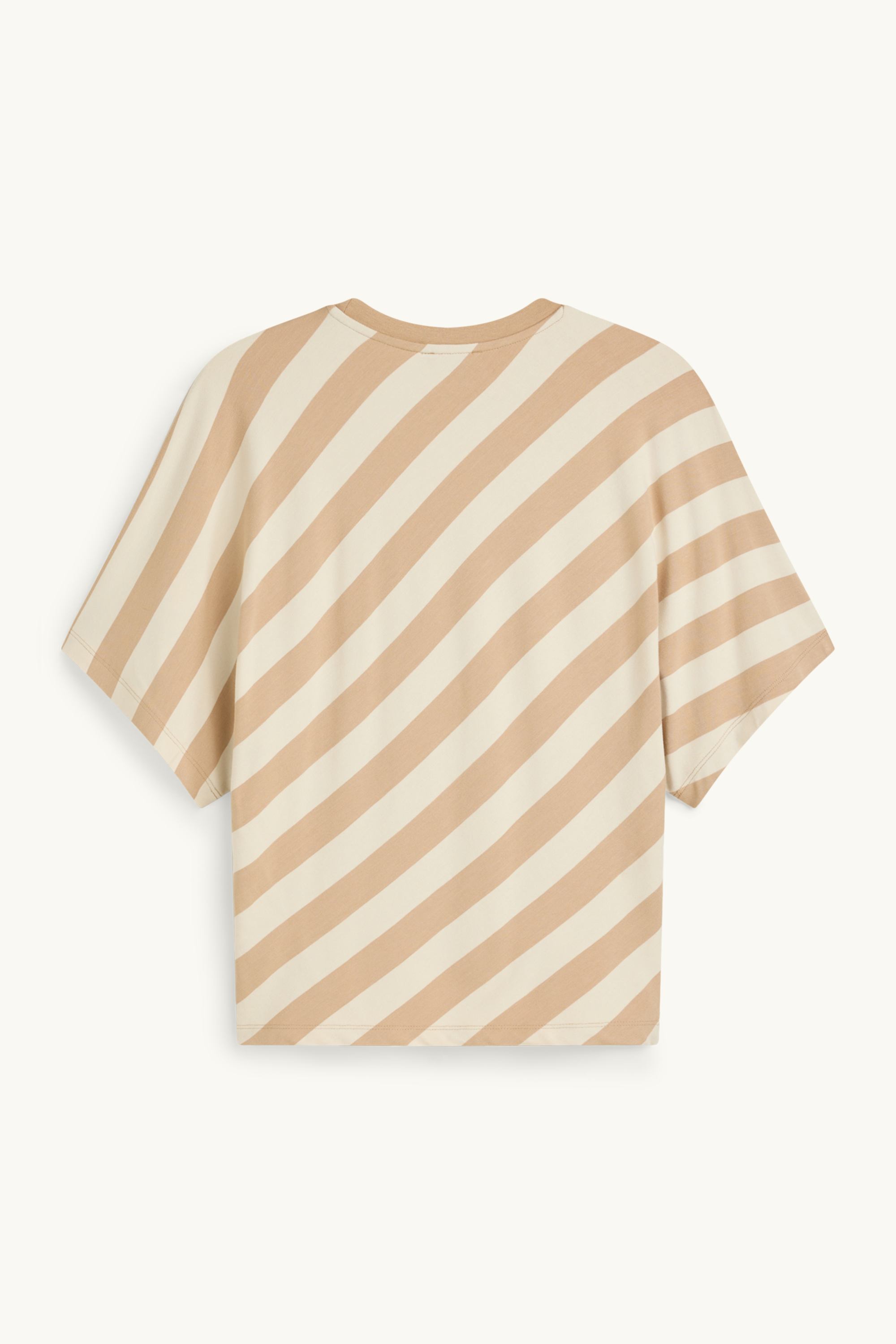 T-shirt - regular fit - striped light brown