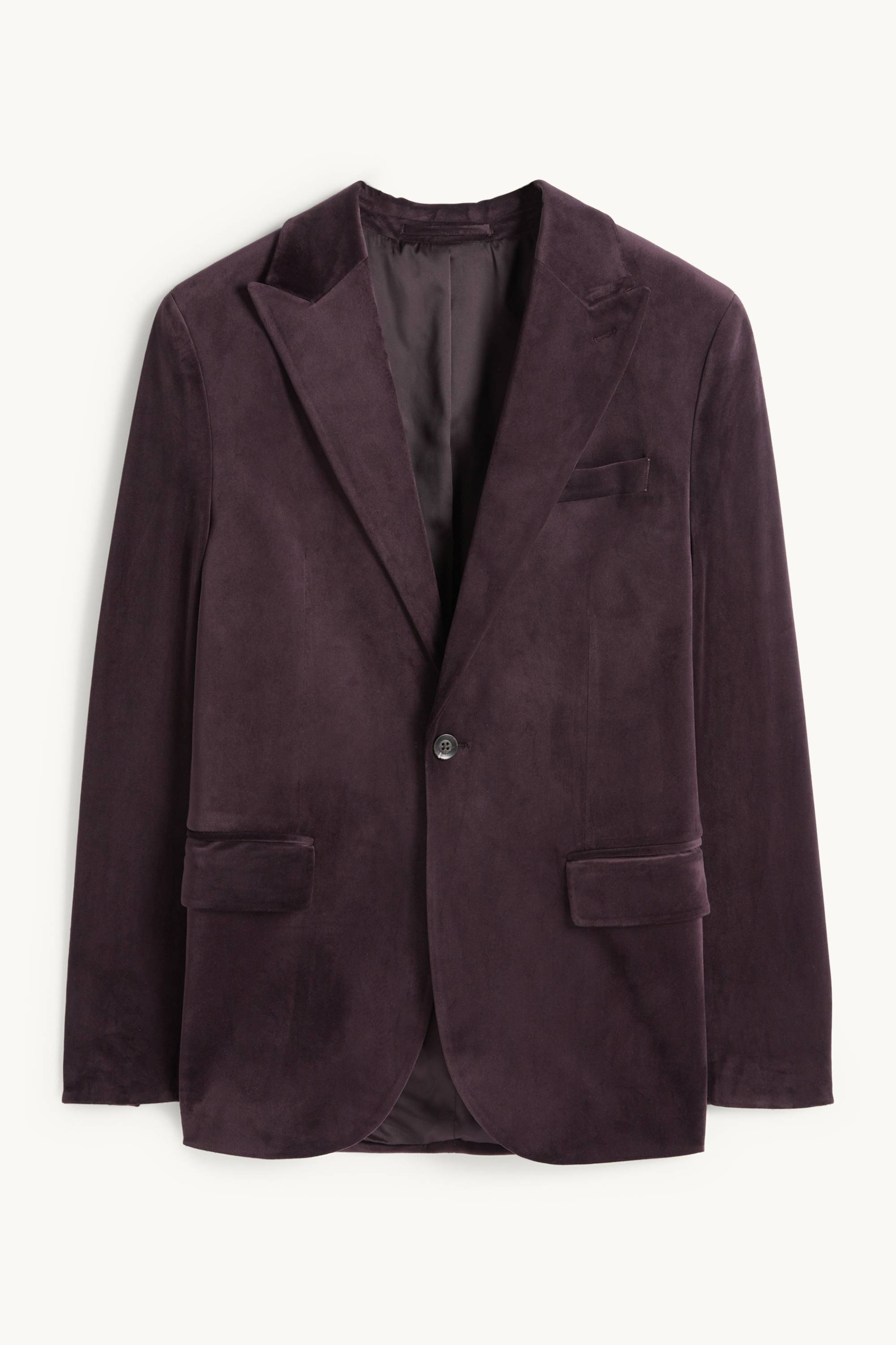Tailored velvet jacket - slim fit - stretch purple