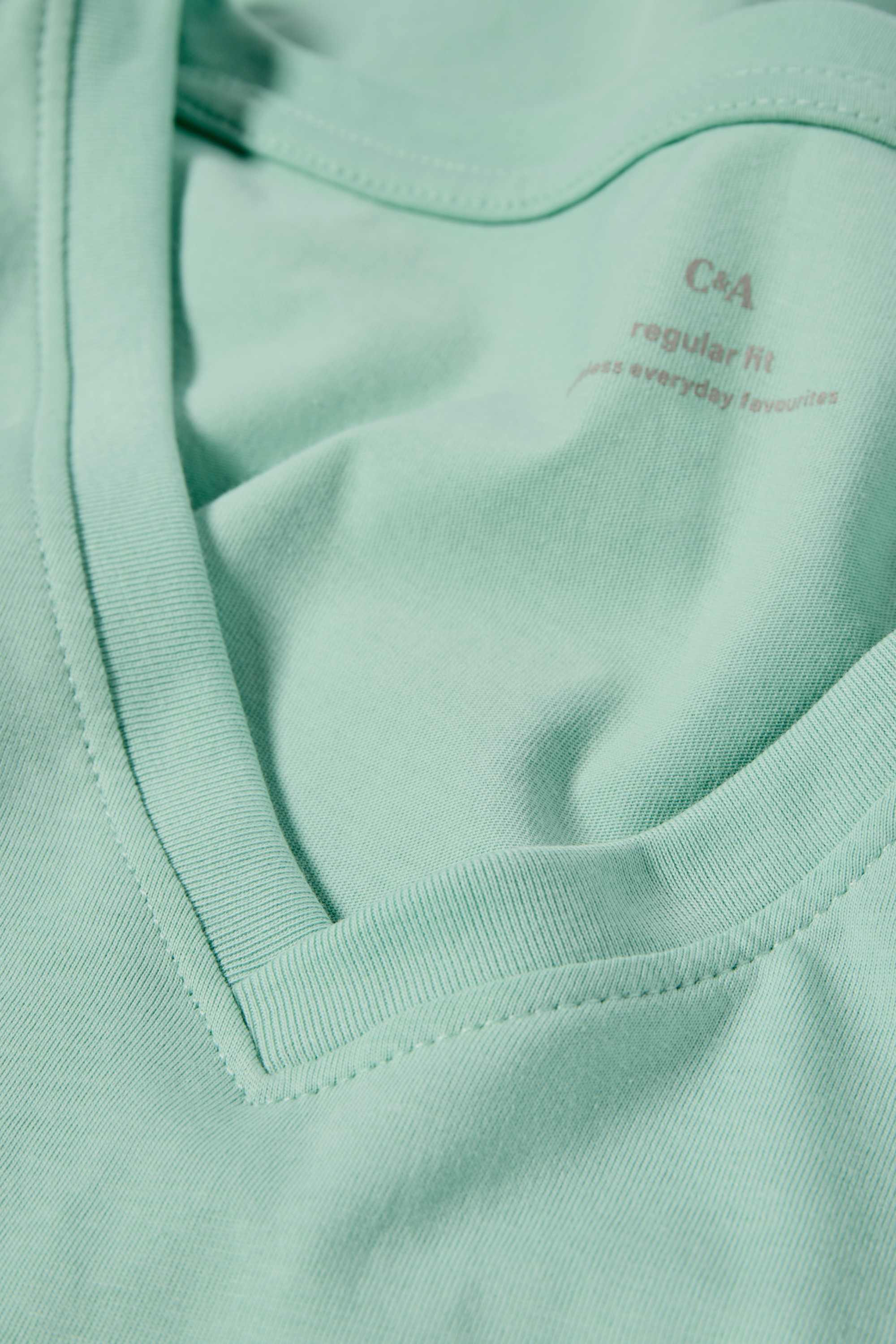 V-neck T-shirt - regular fit mint green