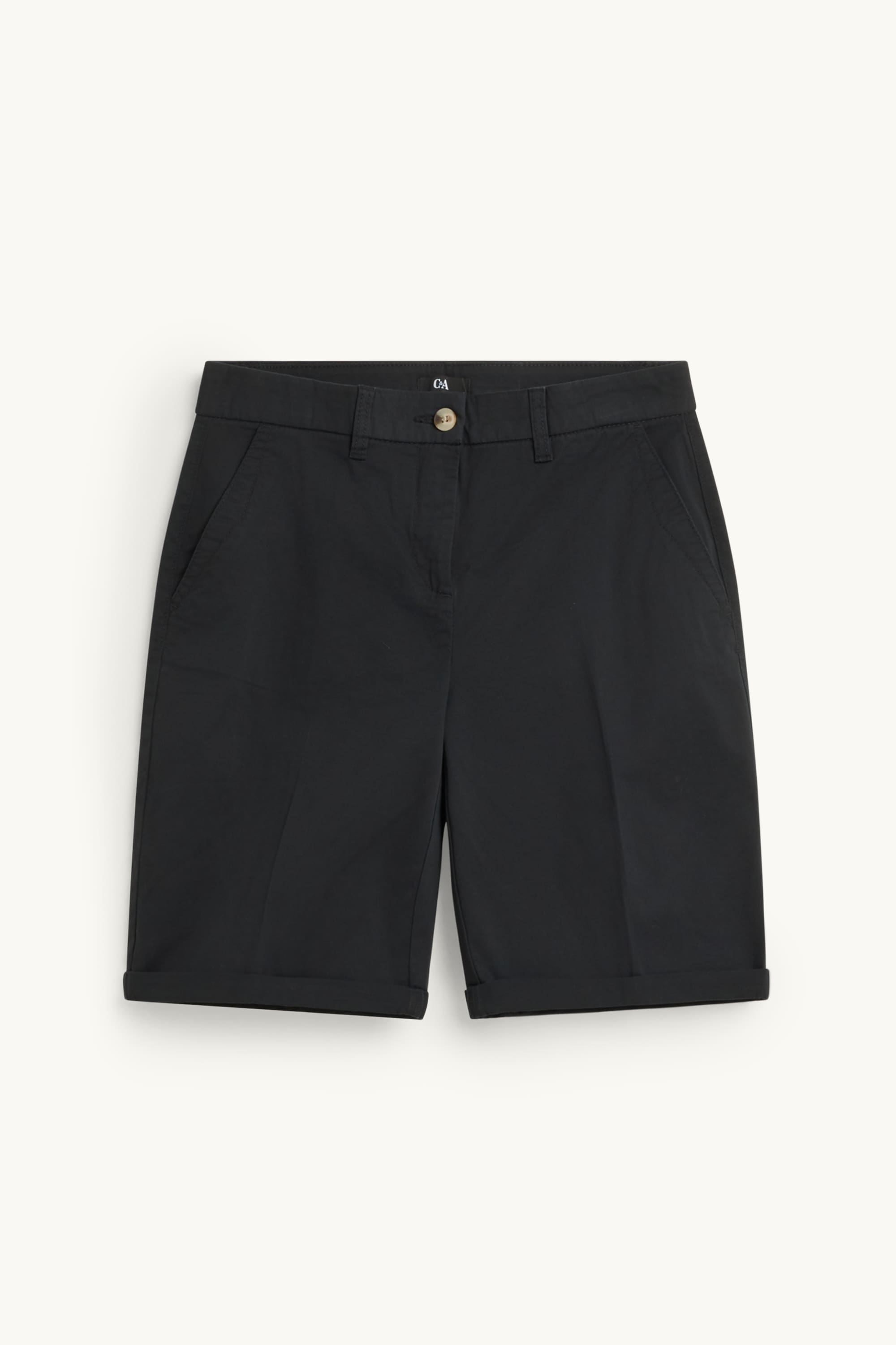 Basic Bermuda shorts - mid-rise waist black