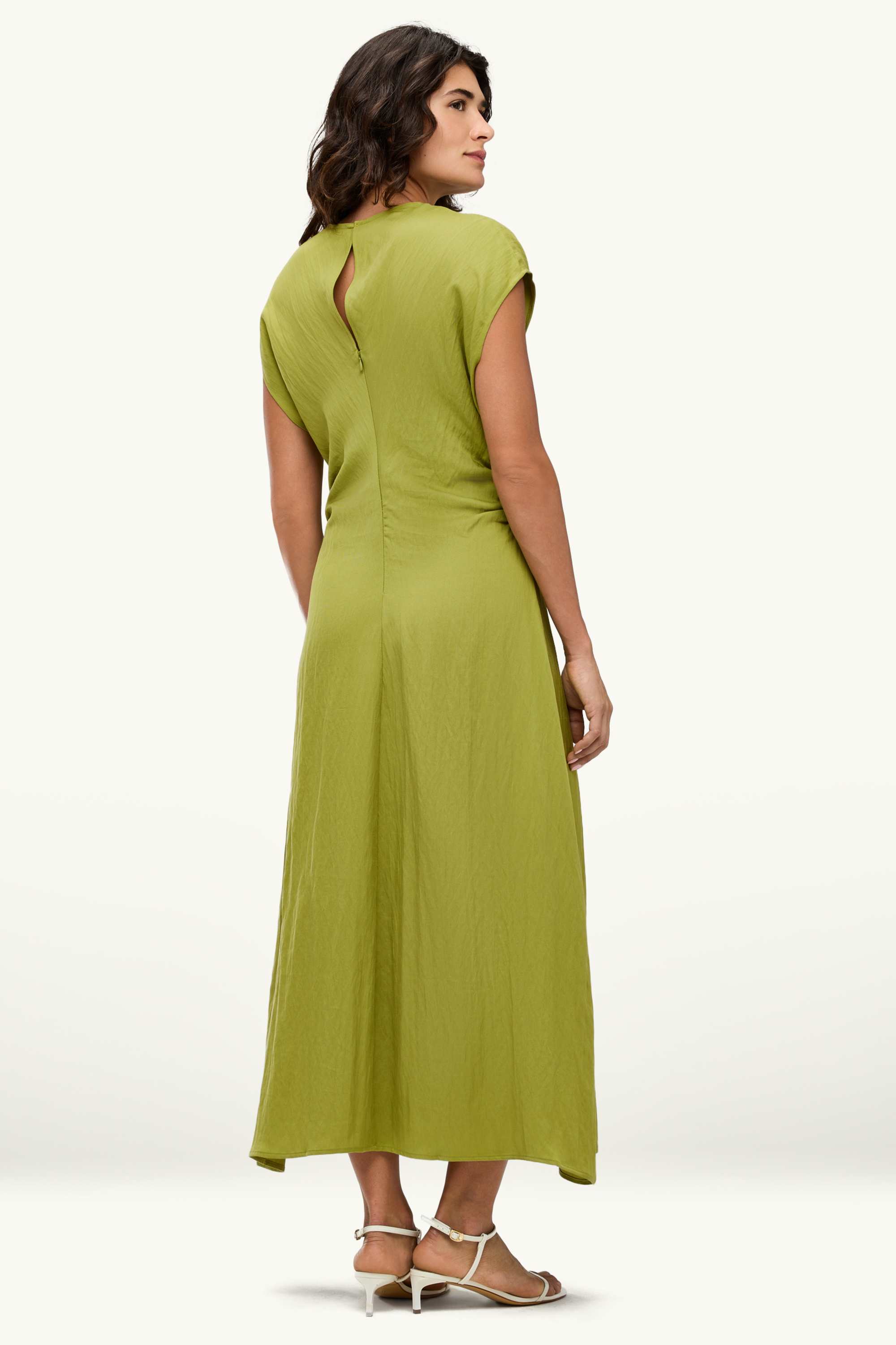 V-neck dress - straight fit green