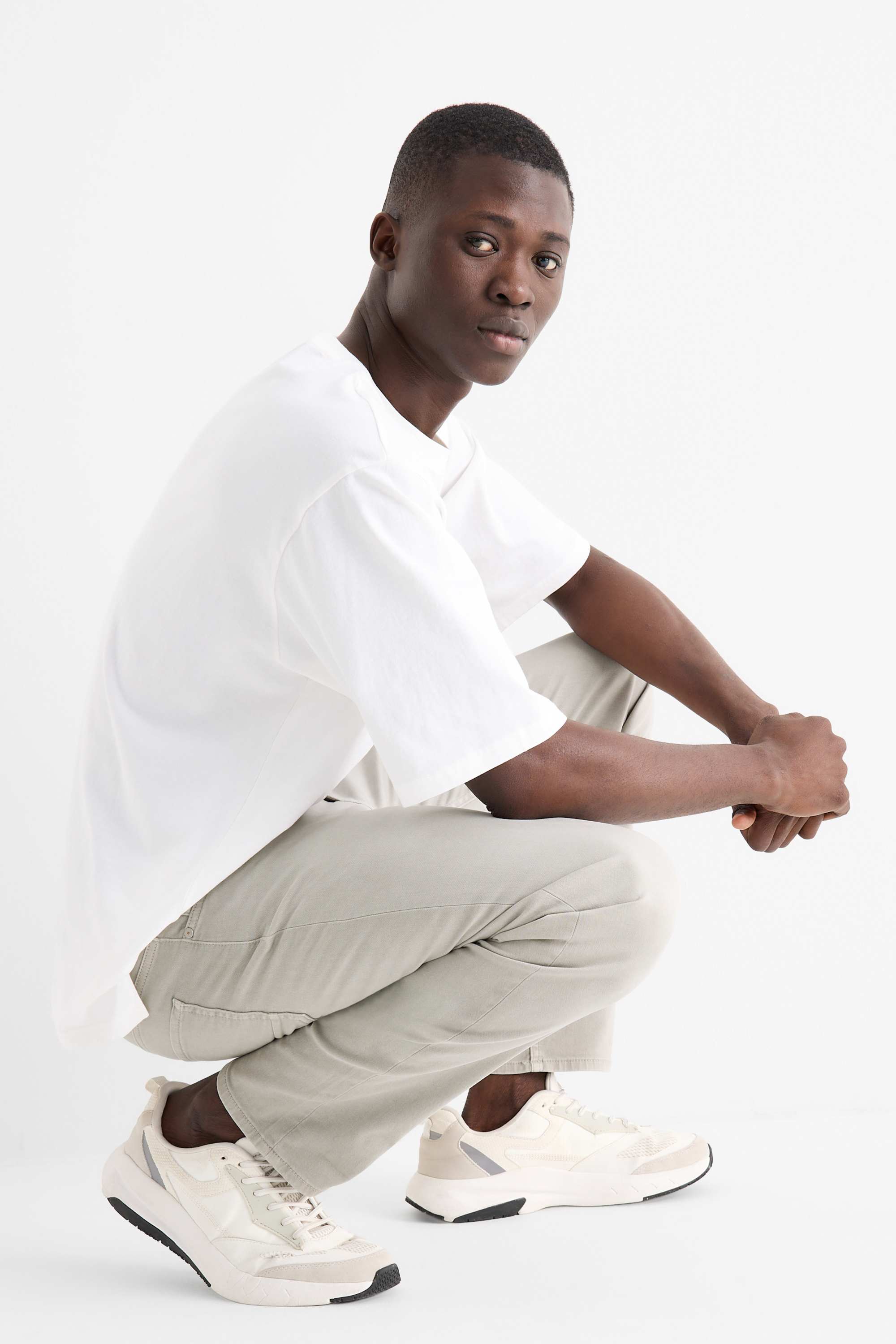 Trousers - slim fit - LYCRA® light gray