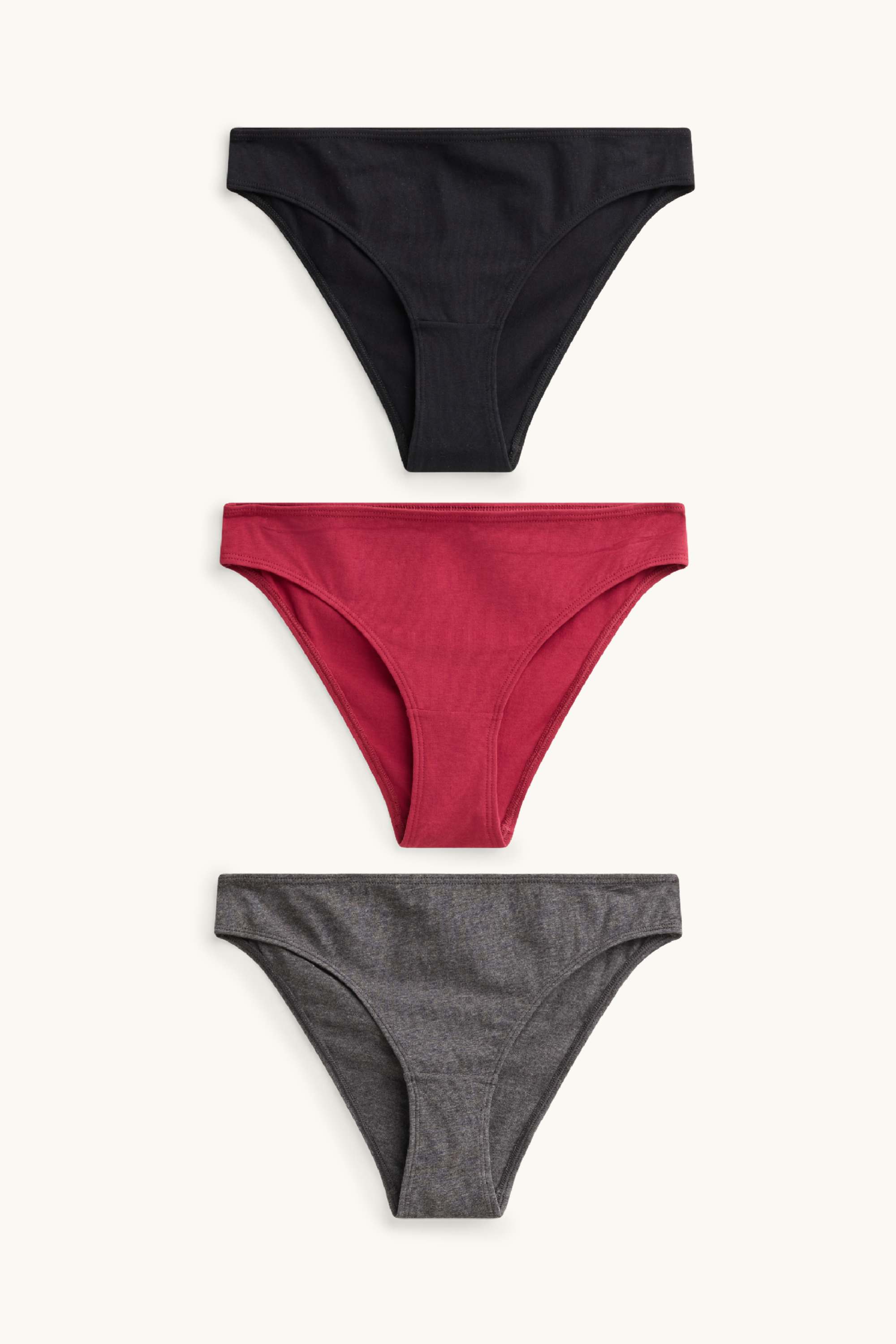 Multipack of 3 - knickers black / red