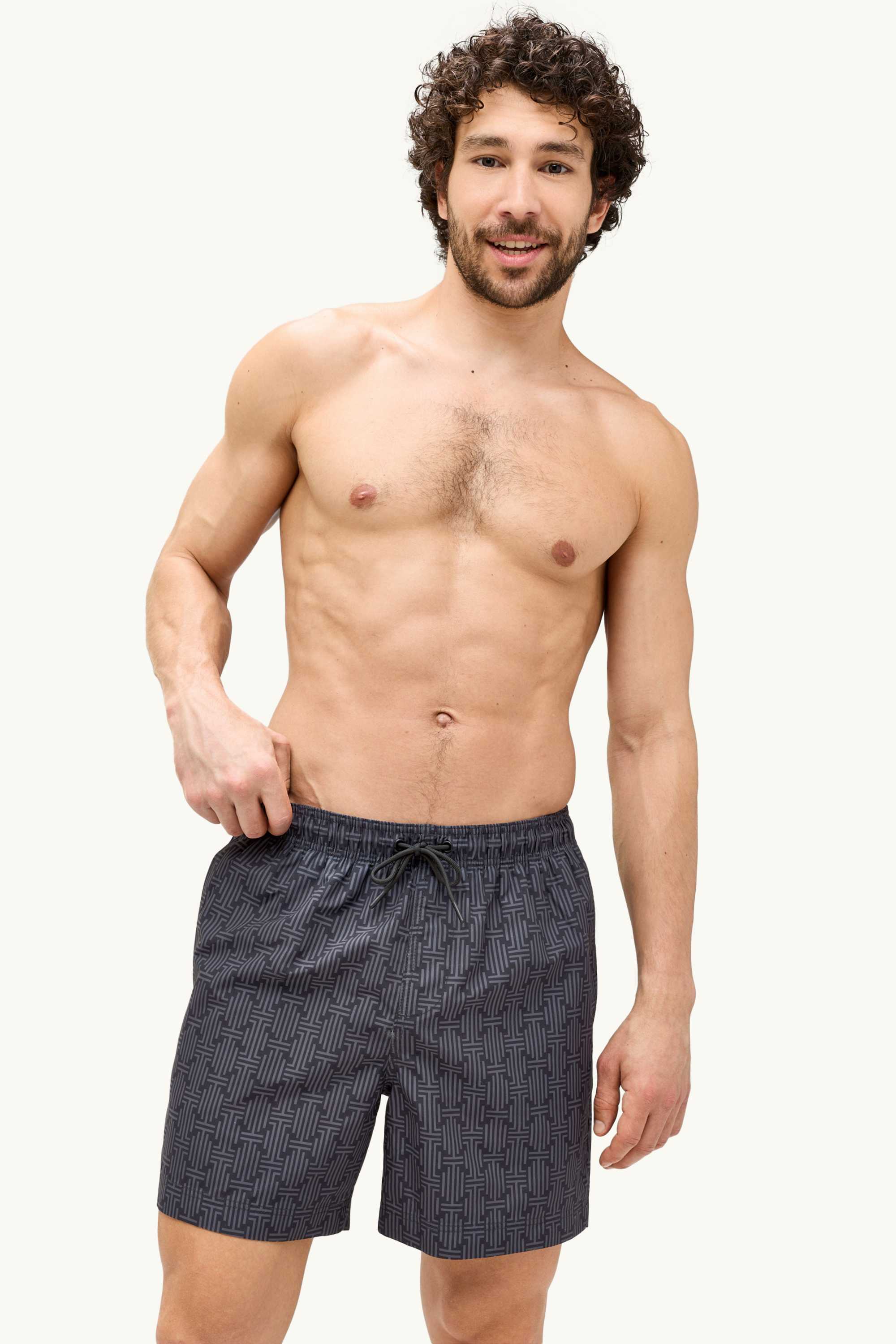 Swim shorts - patterned black