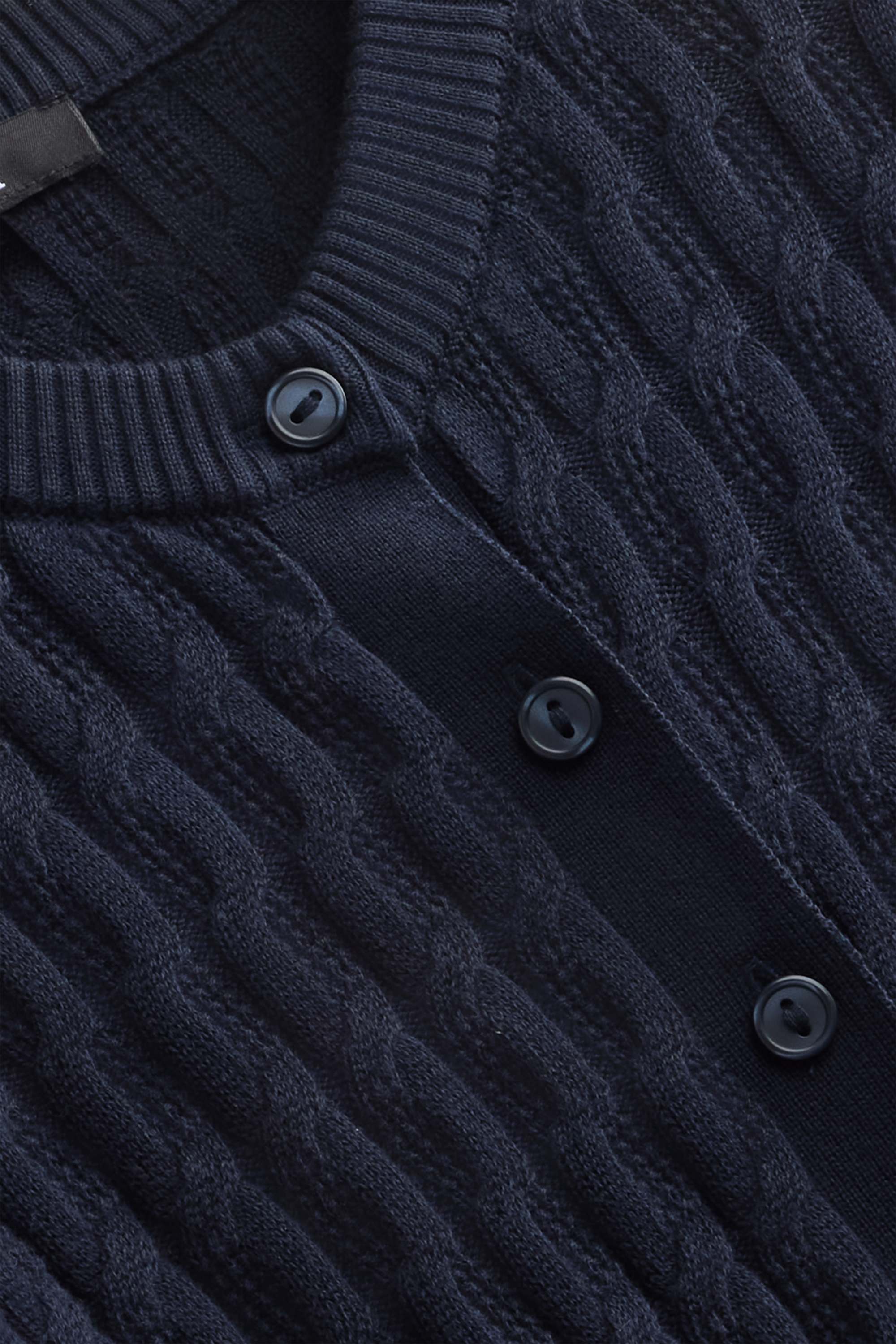 Cardigan - cable knit pattern dark blue
