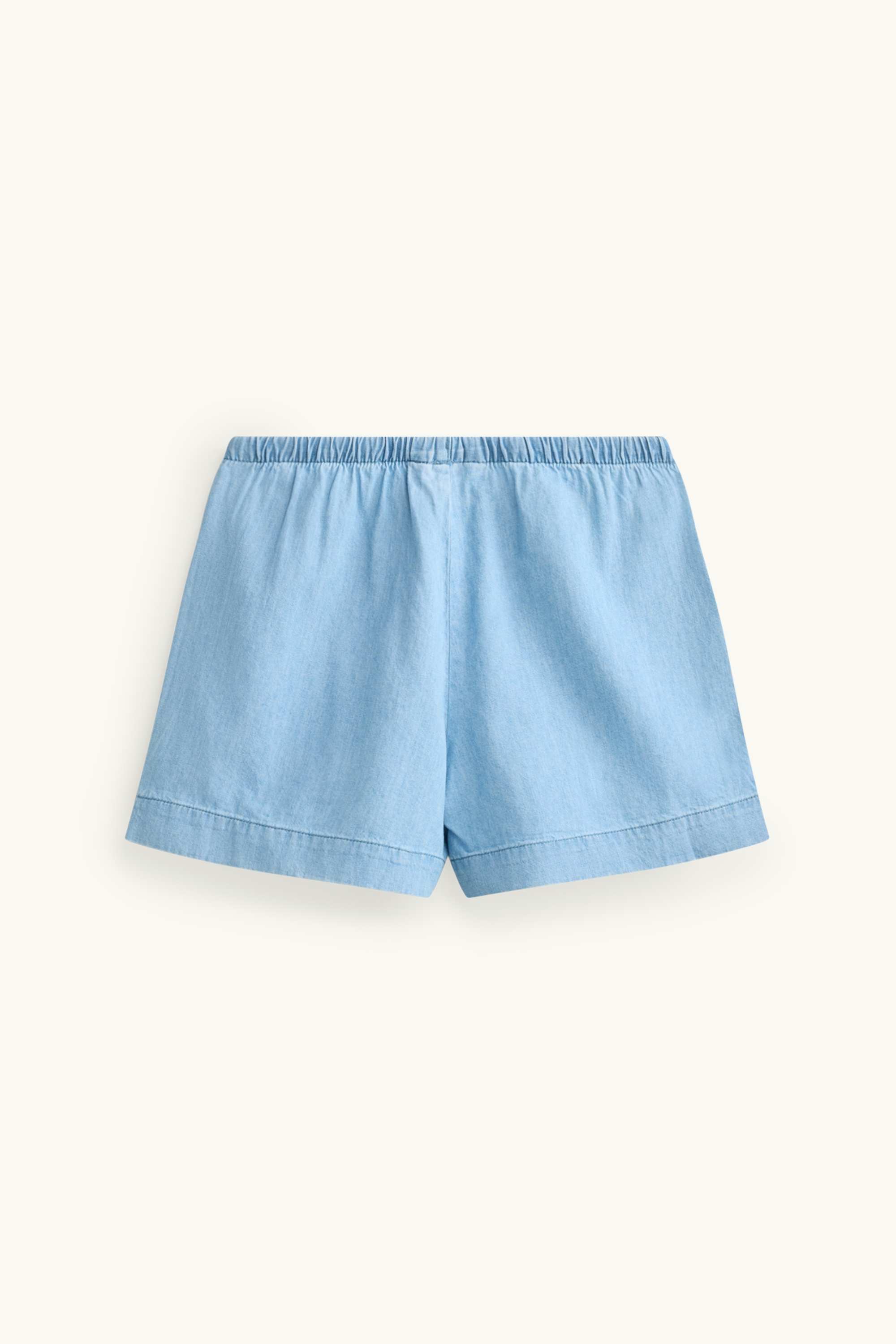 Denim shorts - mid-rise waist denim-light blue