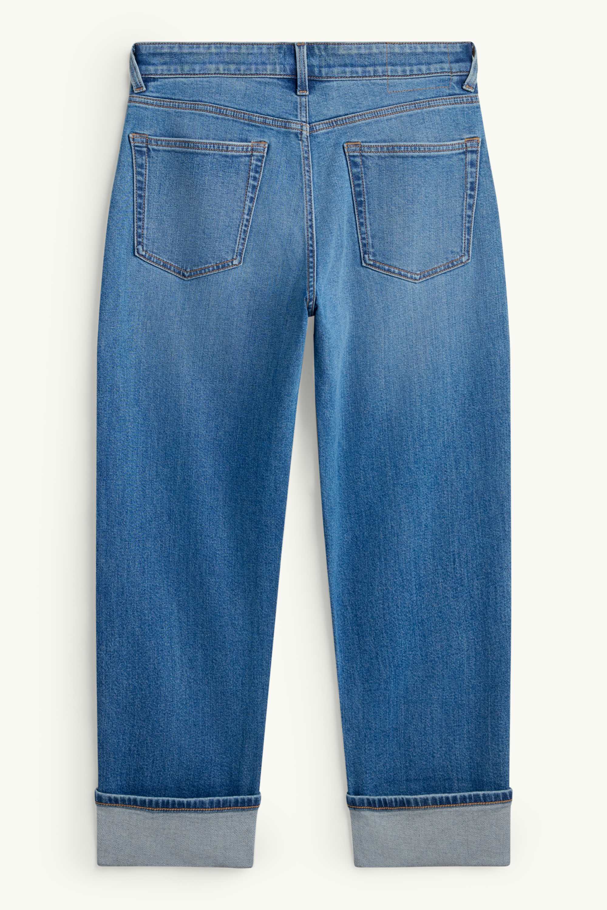 Boyfriend jeans - mid-rise waist blue denim