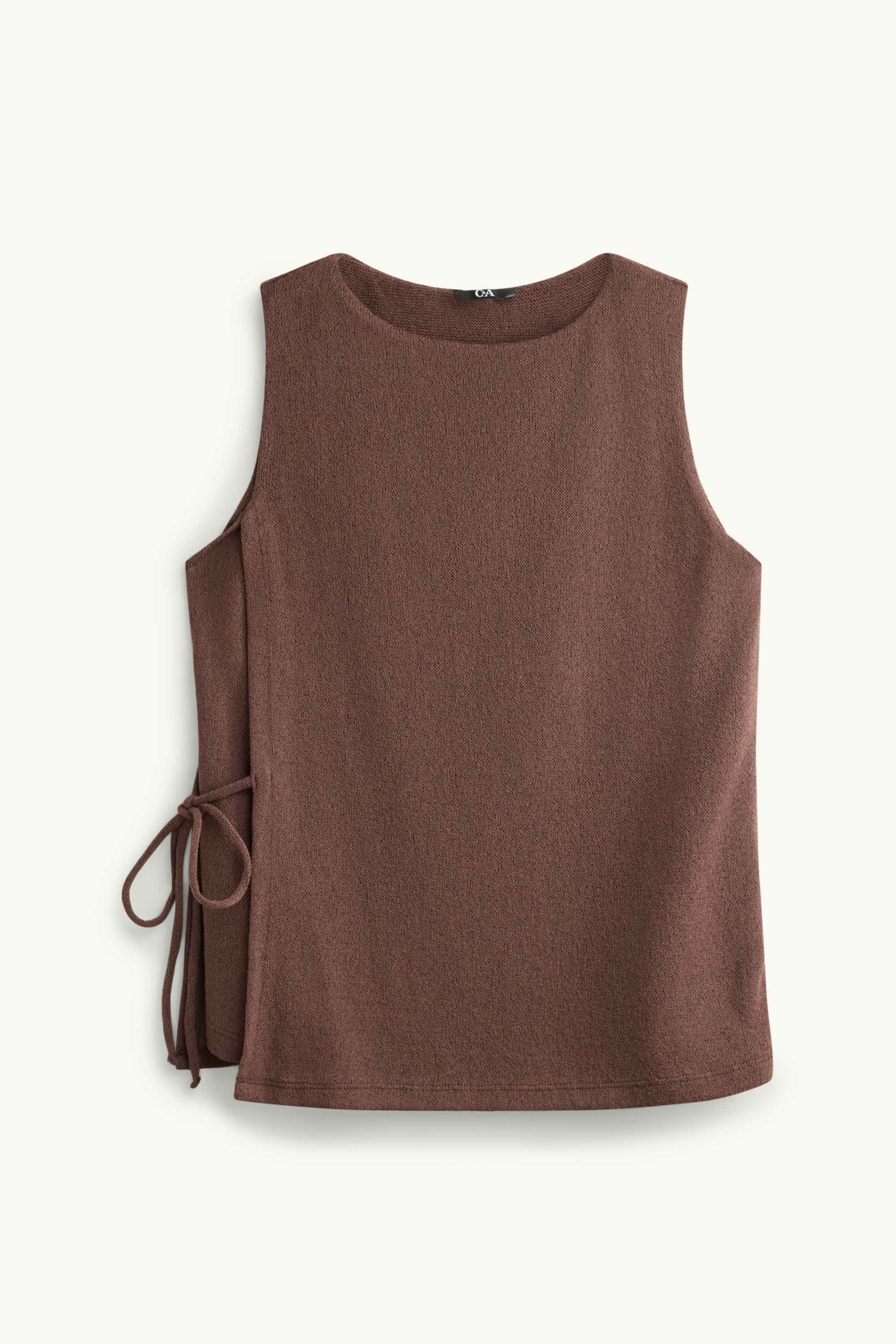 Knitted top dark brown