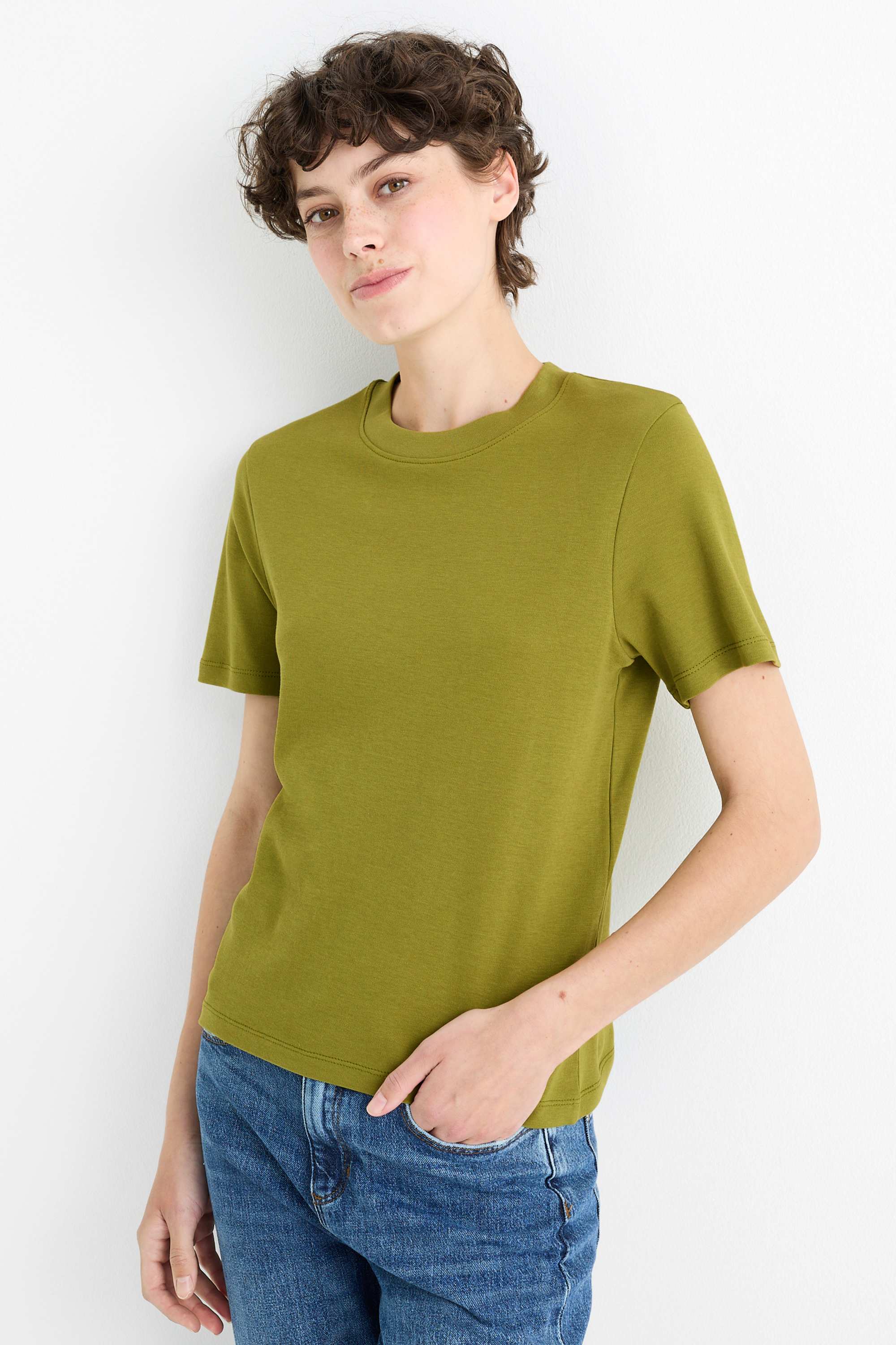 T-shirt - slim fit green